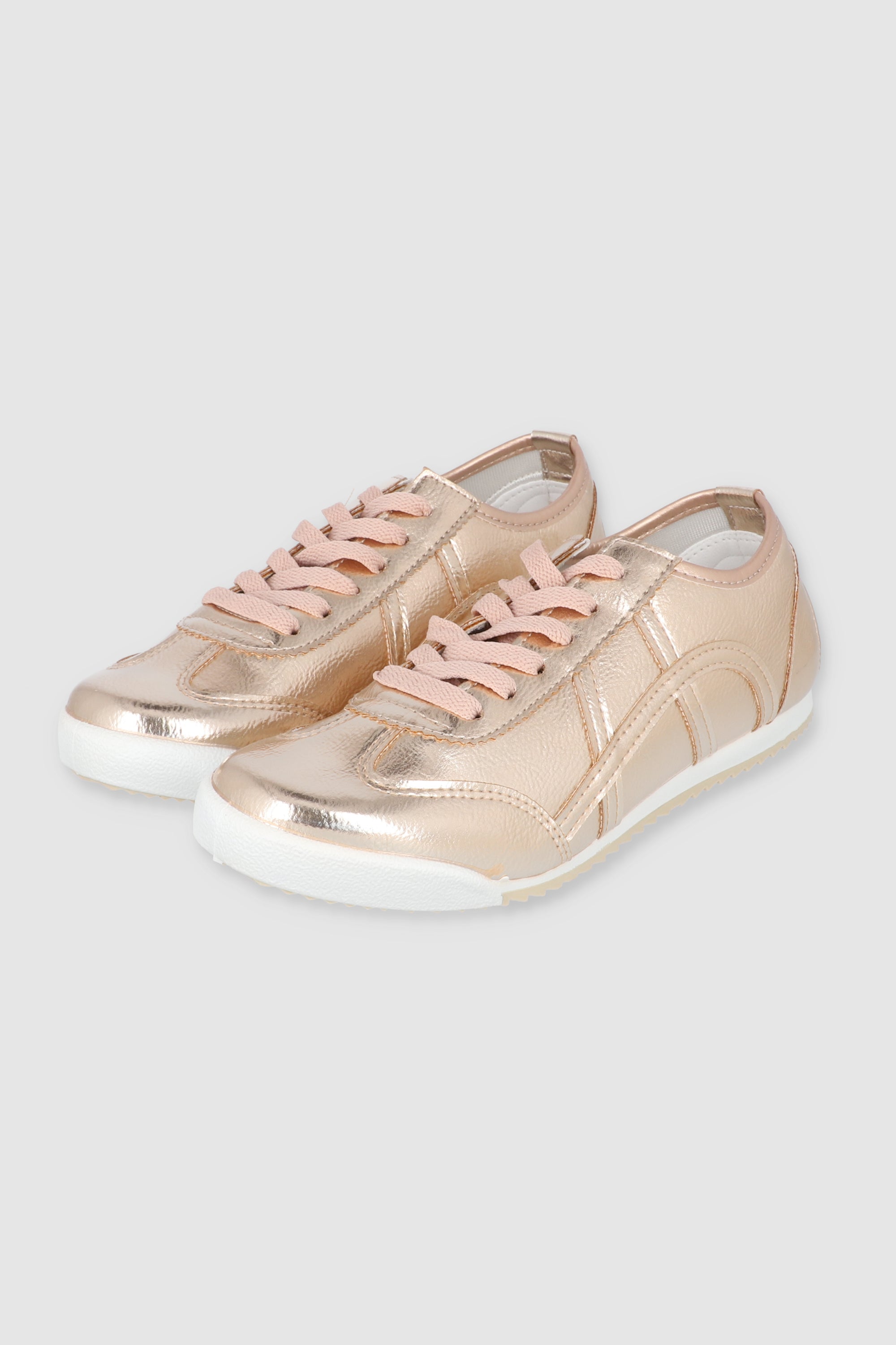 Tenis casual lineas metalico ORO ROSA