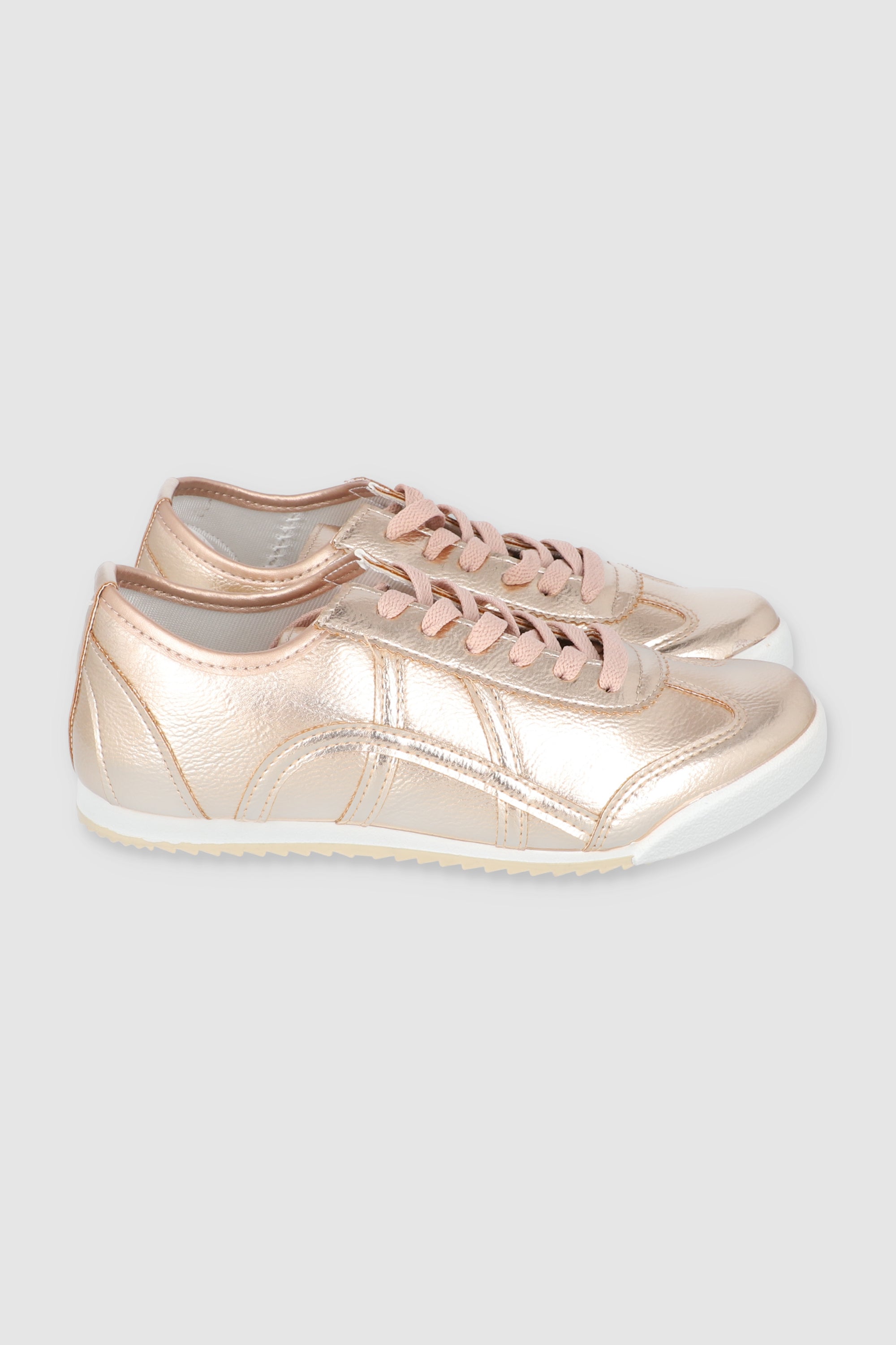 Tenis casual lineas metalico ORO ROSA