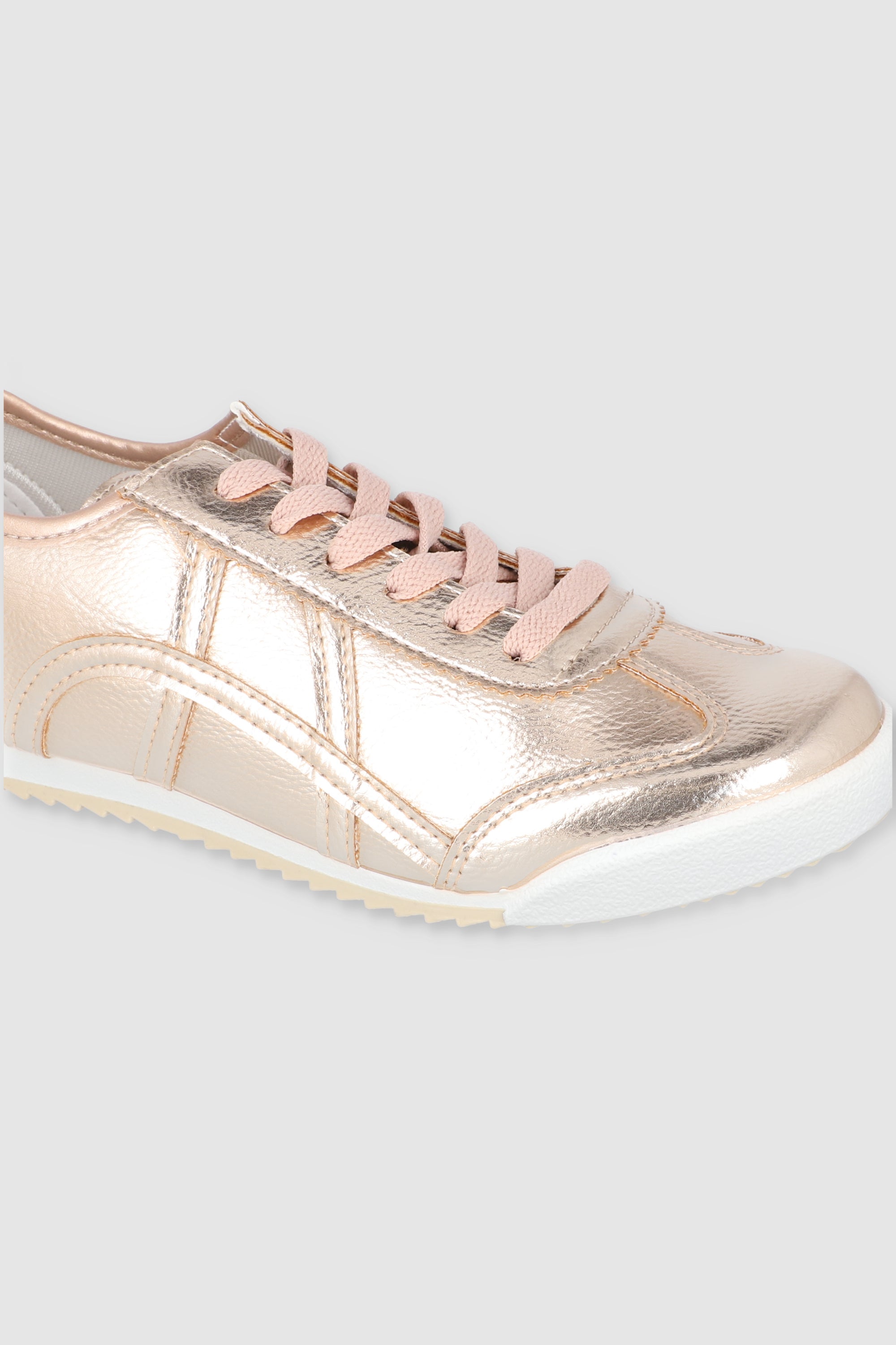 Tenis casual lineas metalico ORO ROSA