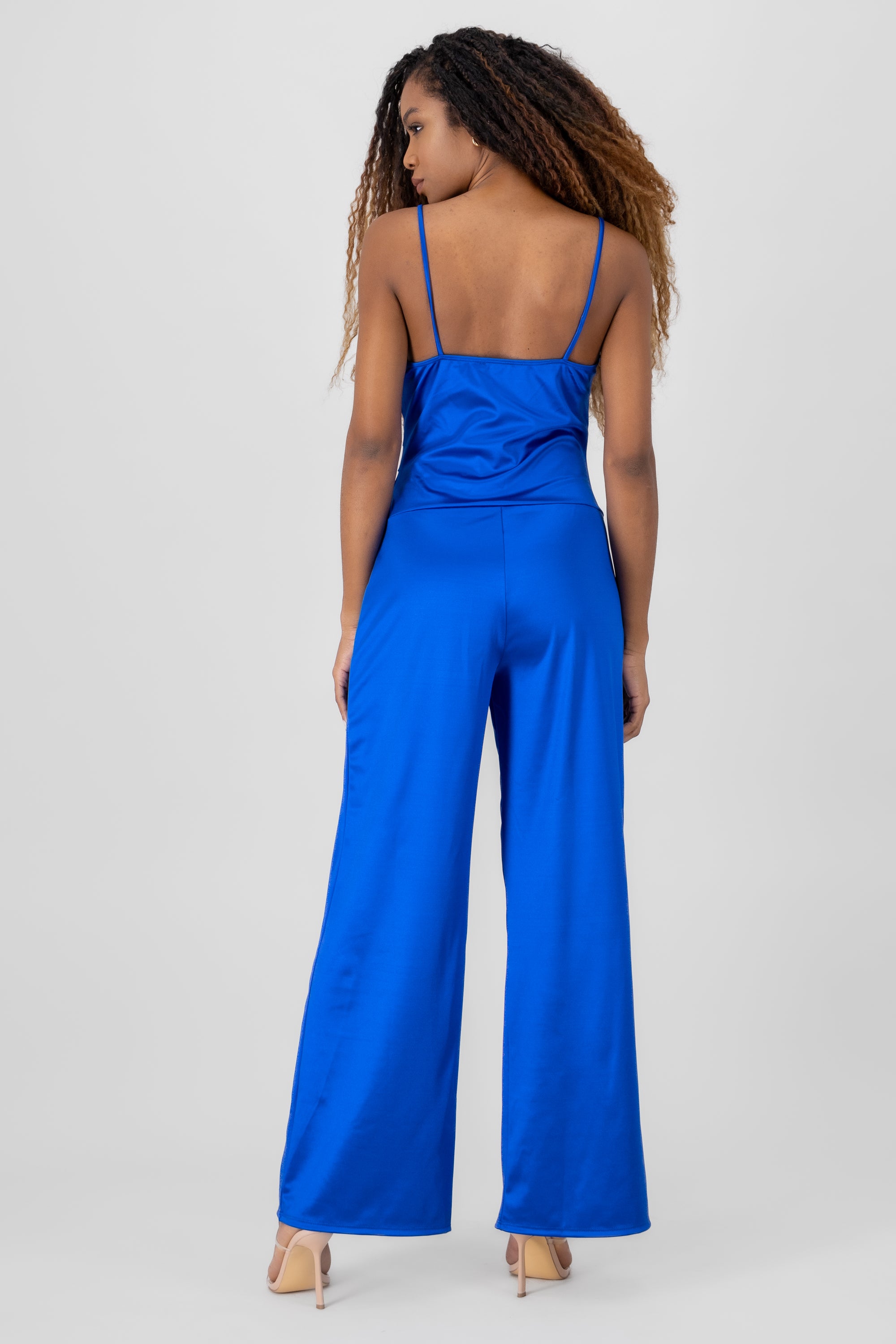 Jumpsuit satin detalle drapeado AZUL REY