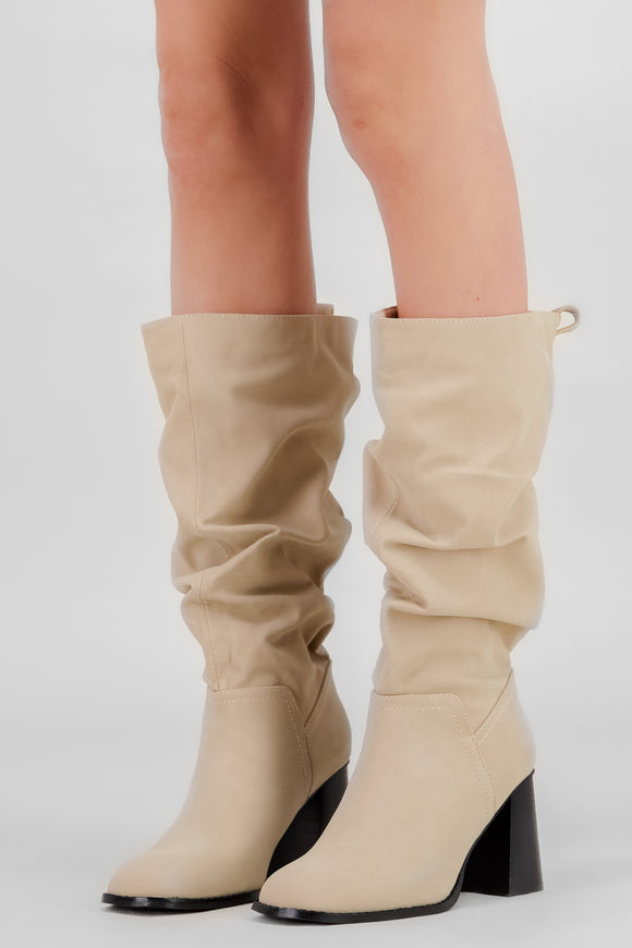 Bota slouchy tacon bloque