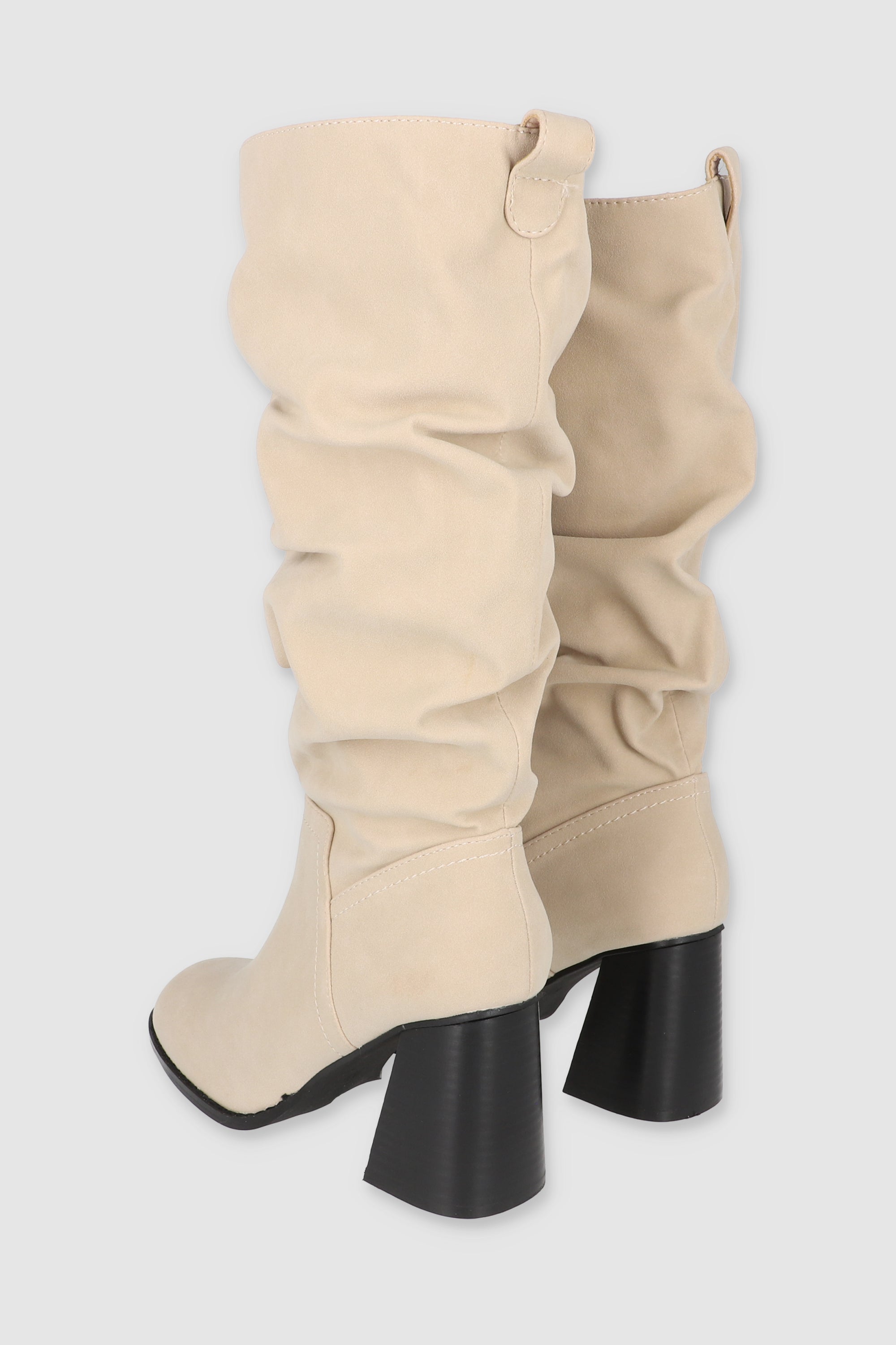 Bota slouchy tacon bloque CAMELLO