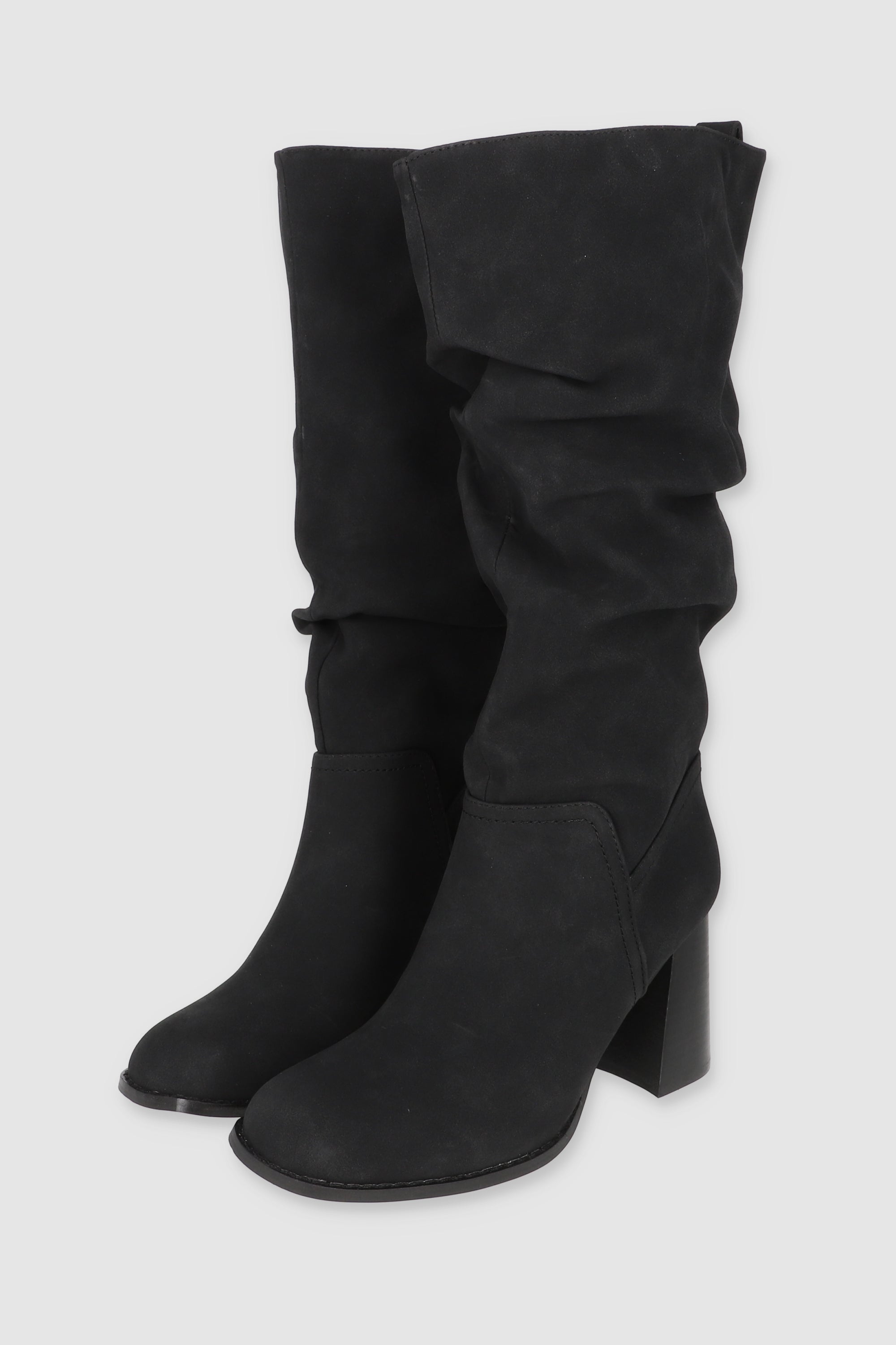 Bota slouchy tacon bloque NEGRO