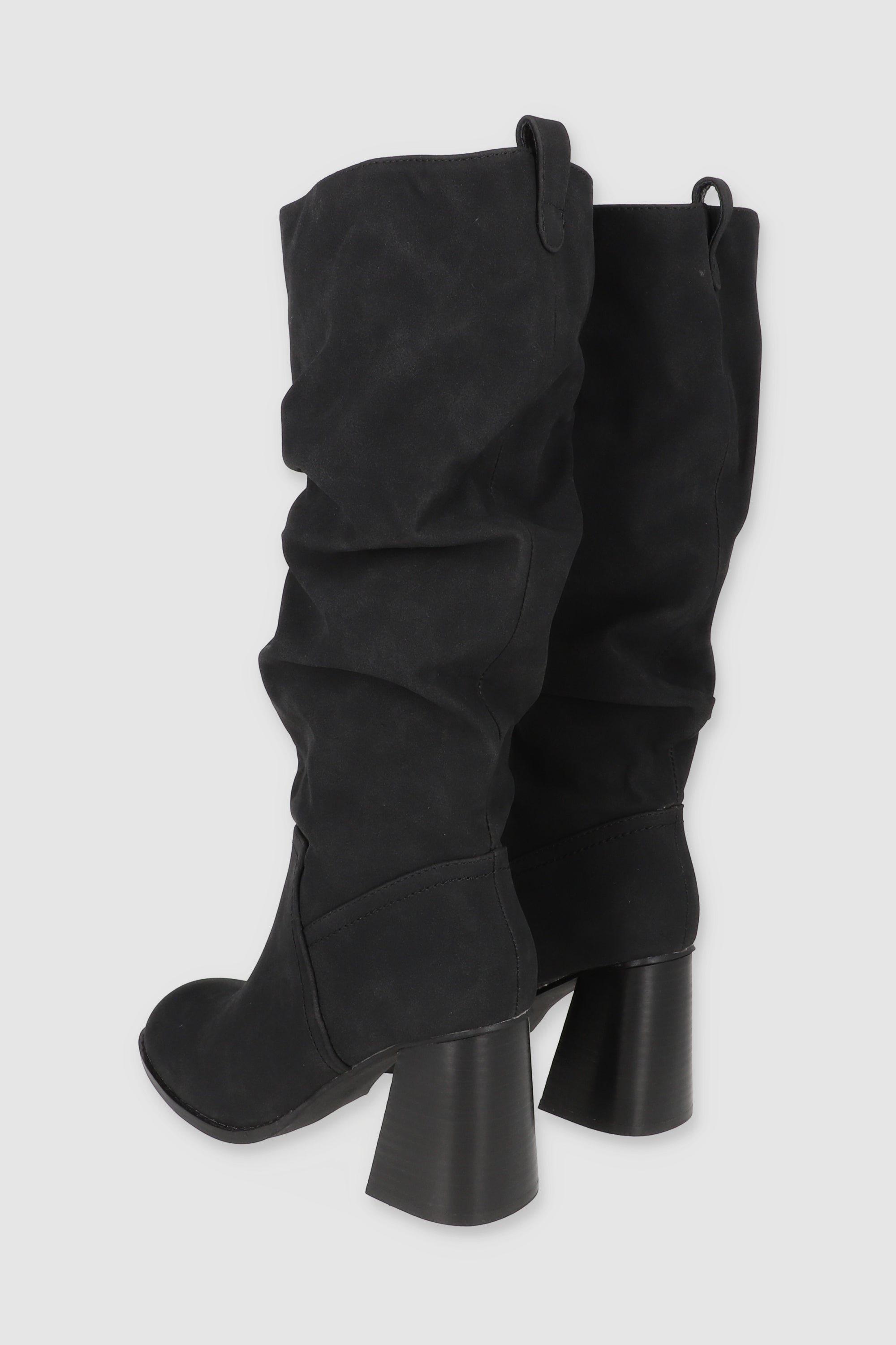 Bota slouchy tacon bloque NEGRO