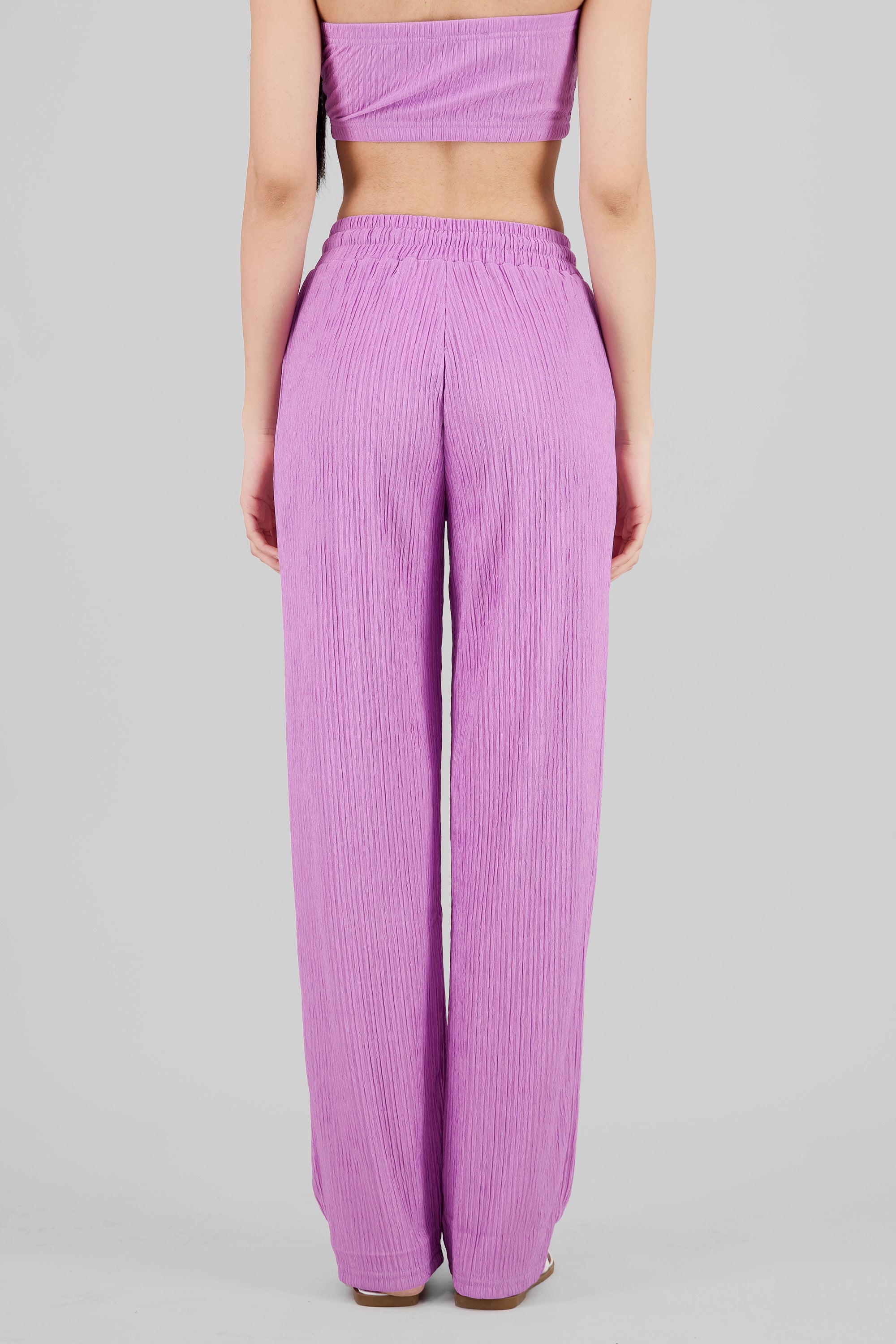 Pantalon amplio textura LILA