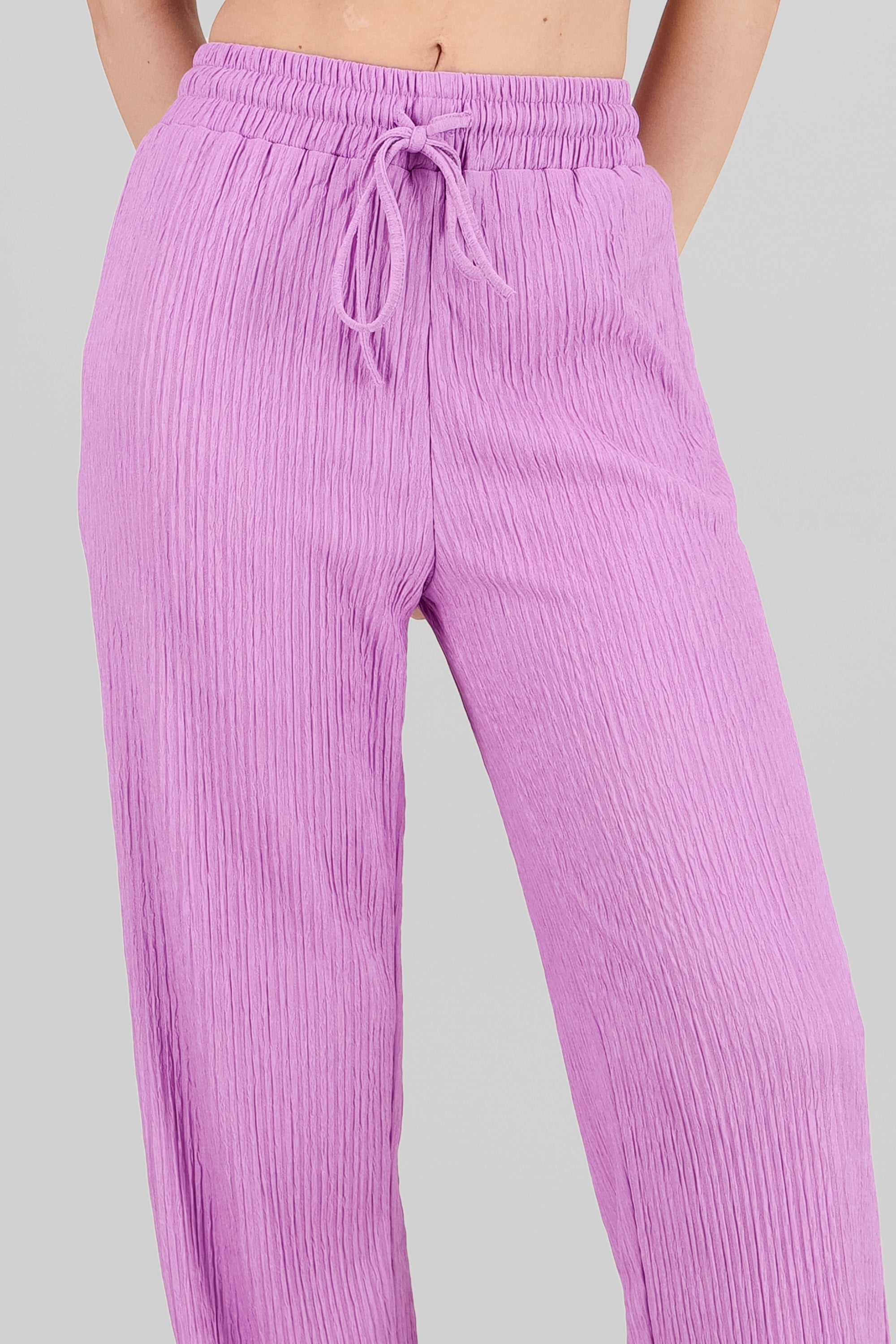 Pantalon amplio textura LILA