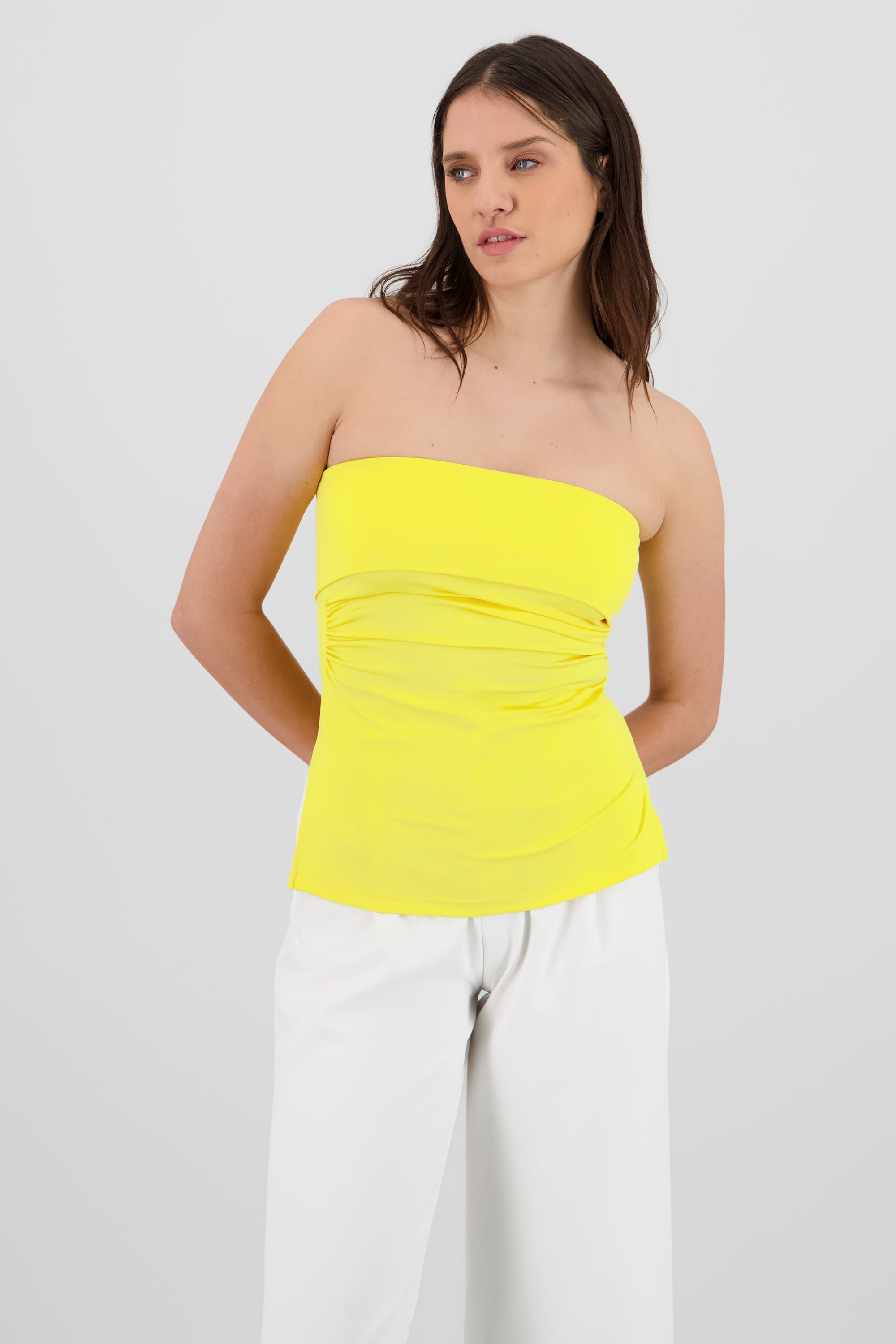 Top tubo con dobles escote Hypsters AMARILLO