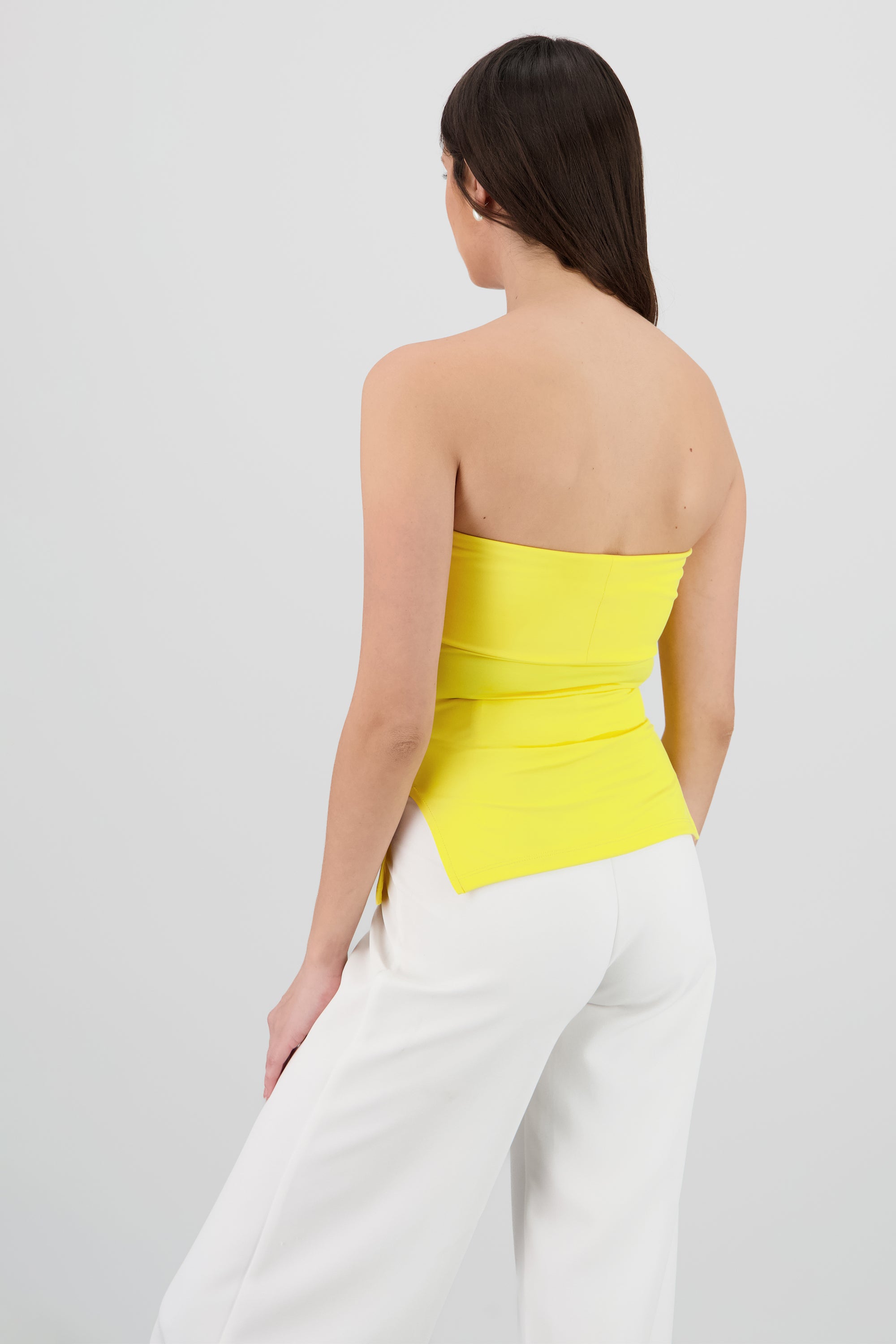 Top tubo con dobles escote Hypsters AMARILLO