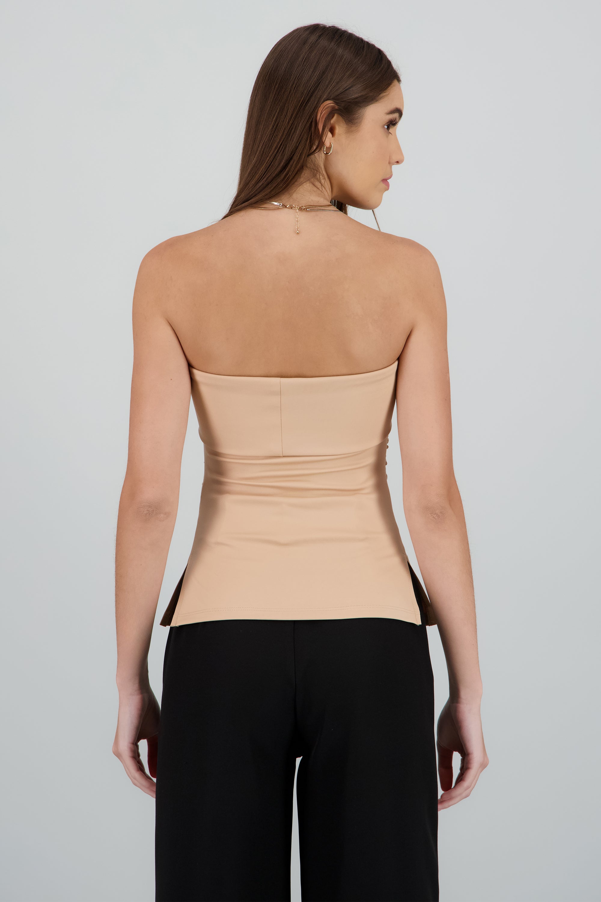 Top tubo con dobles escote Hypsters NUDE