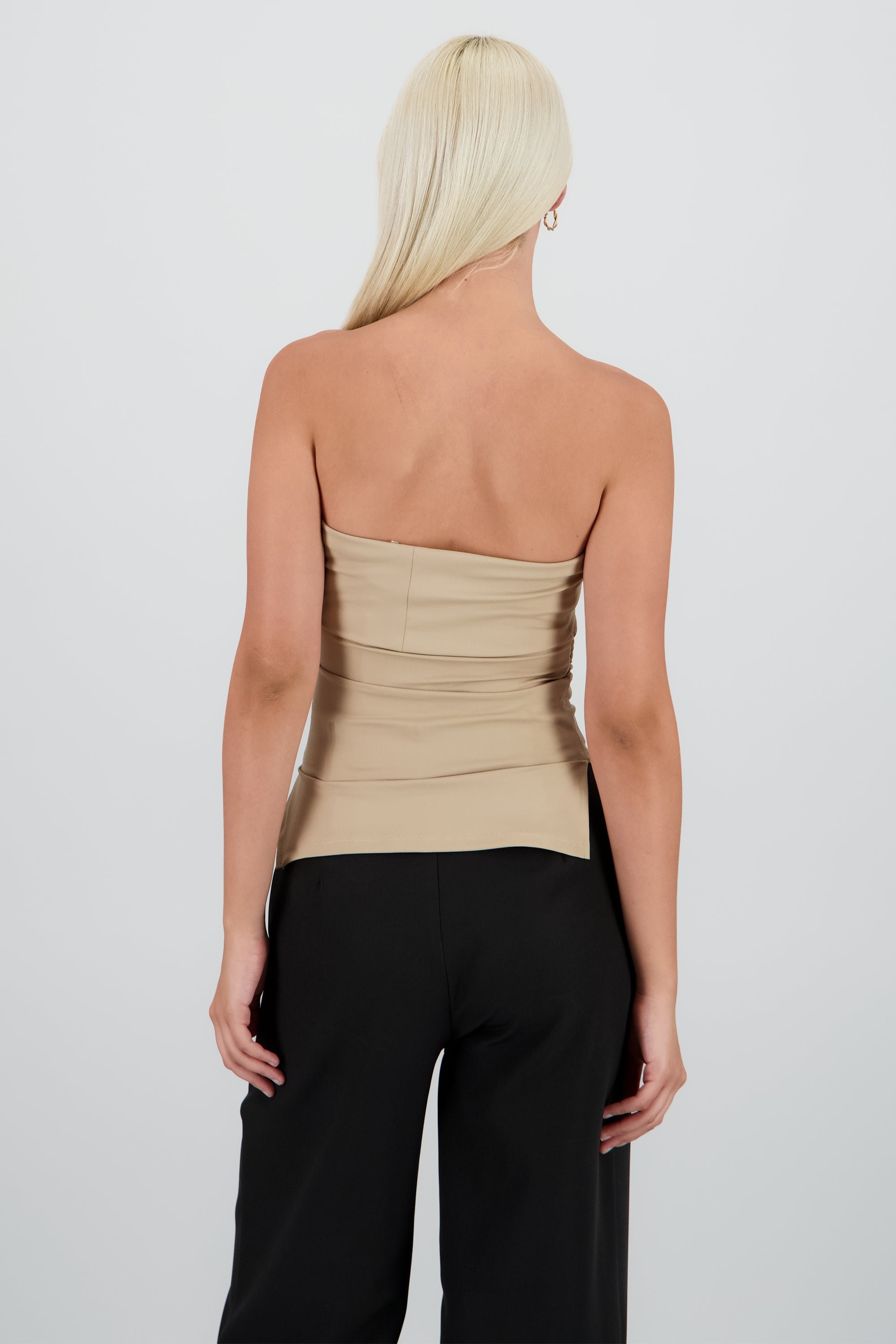 Top tubo con dobles escote Hypsters TAUPE