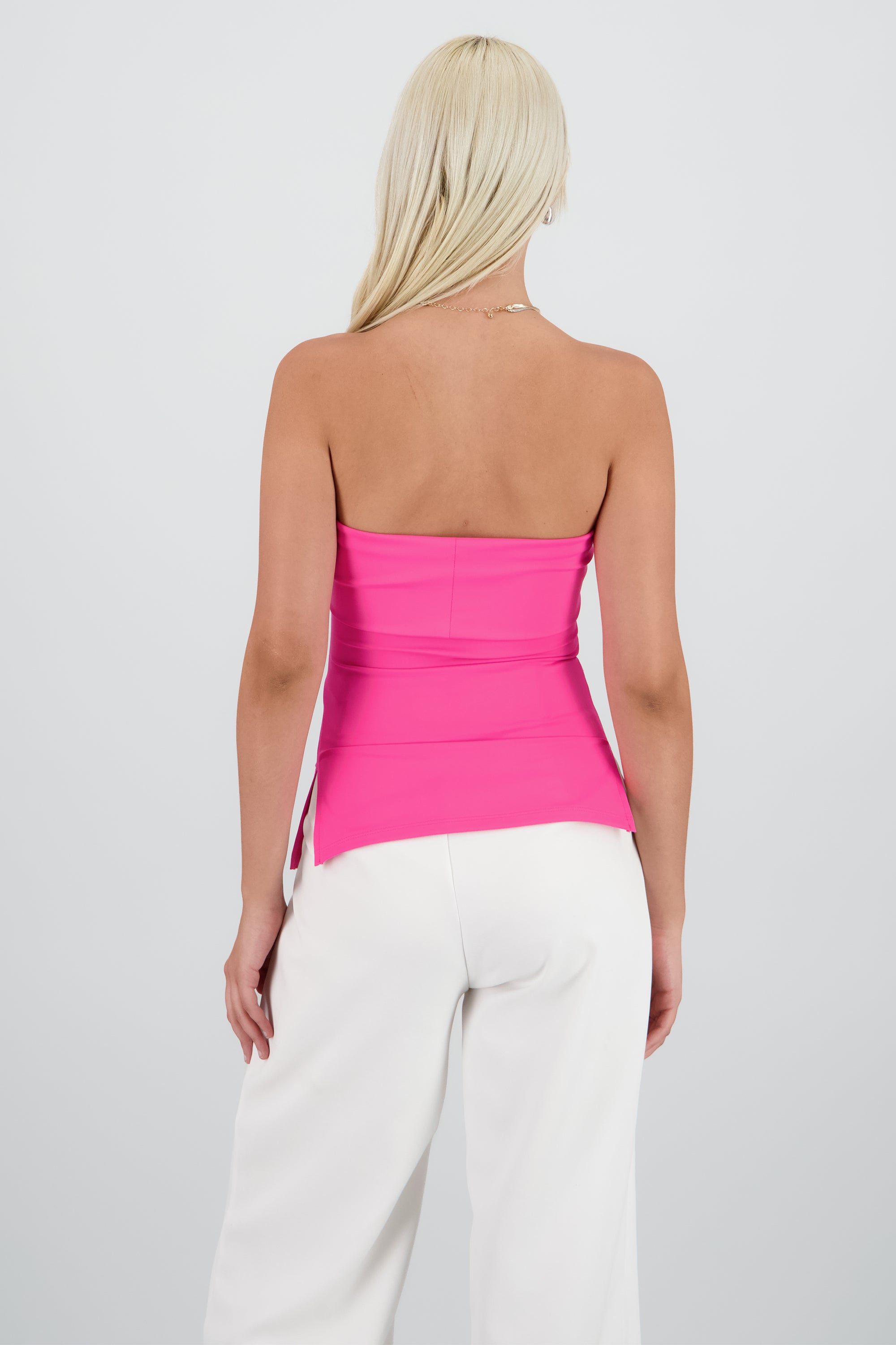 Top tubo con dobles escote Hypsters ROSA NEON