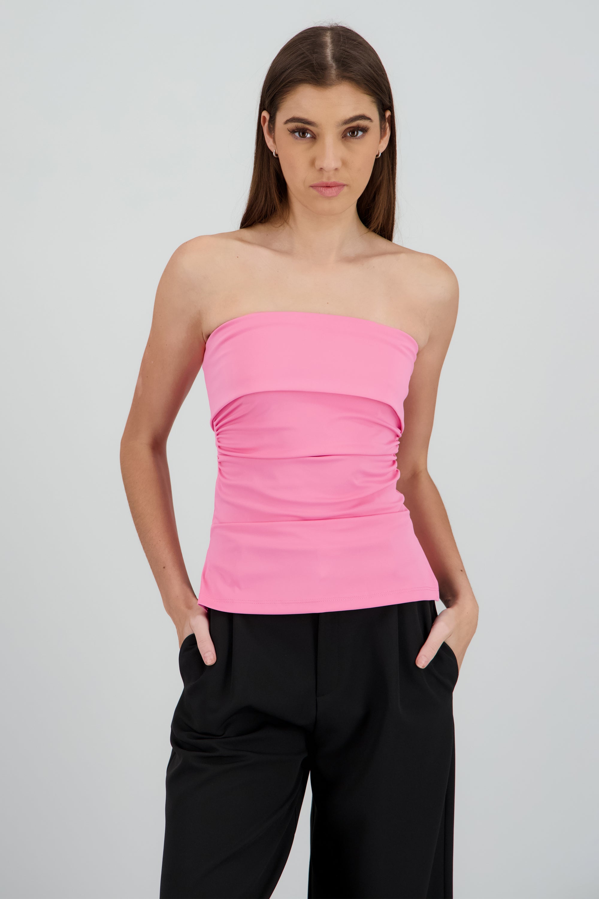 Top tubo con dobles escote Hypsters ROSA COMBO