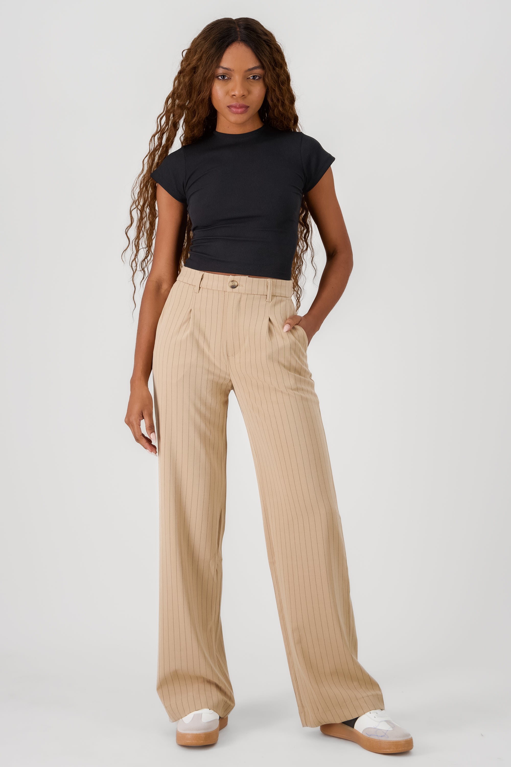 Pantalon rayas liso KHAKI