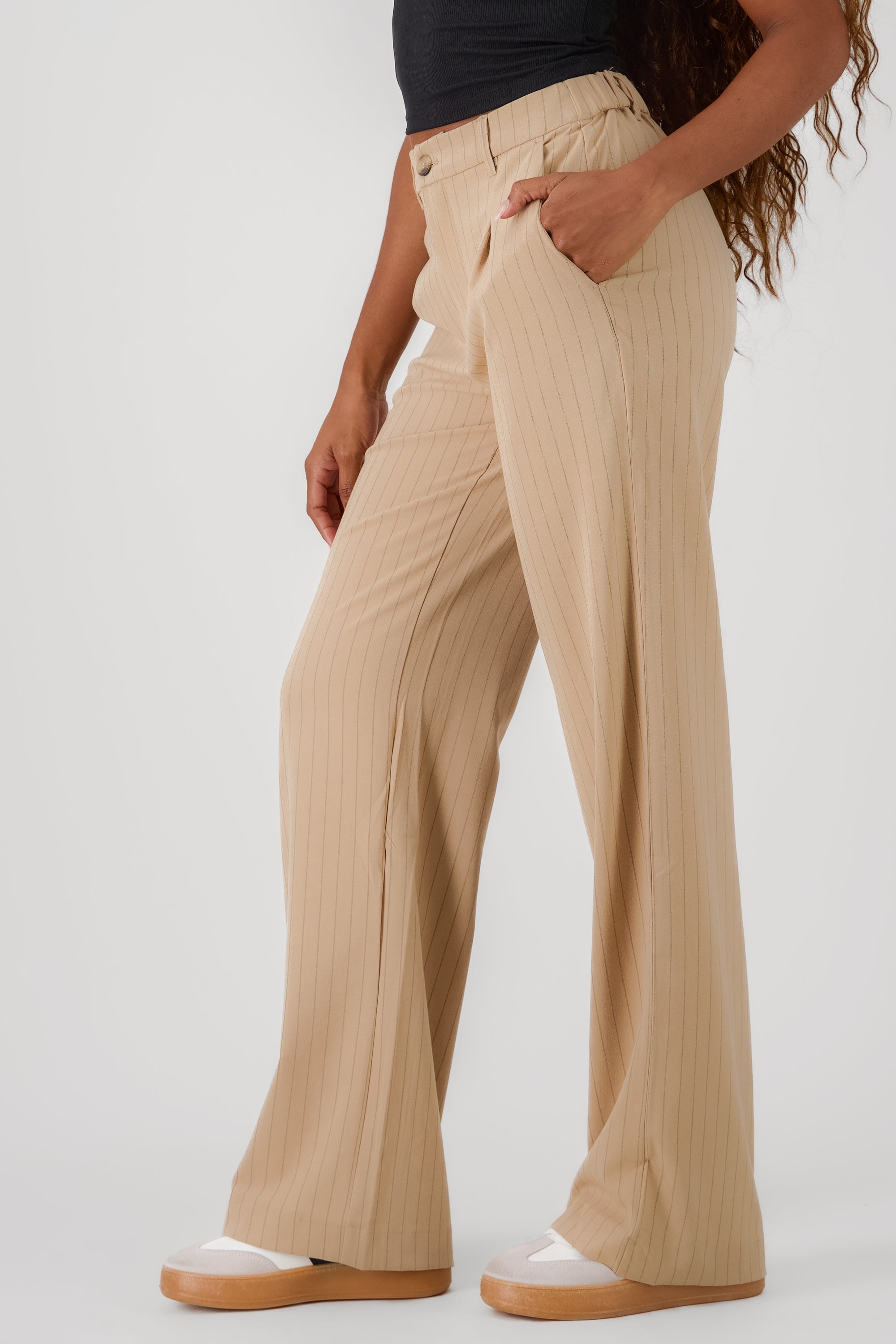 Pantalon rayas liso KHAKI