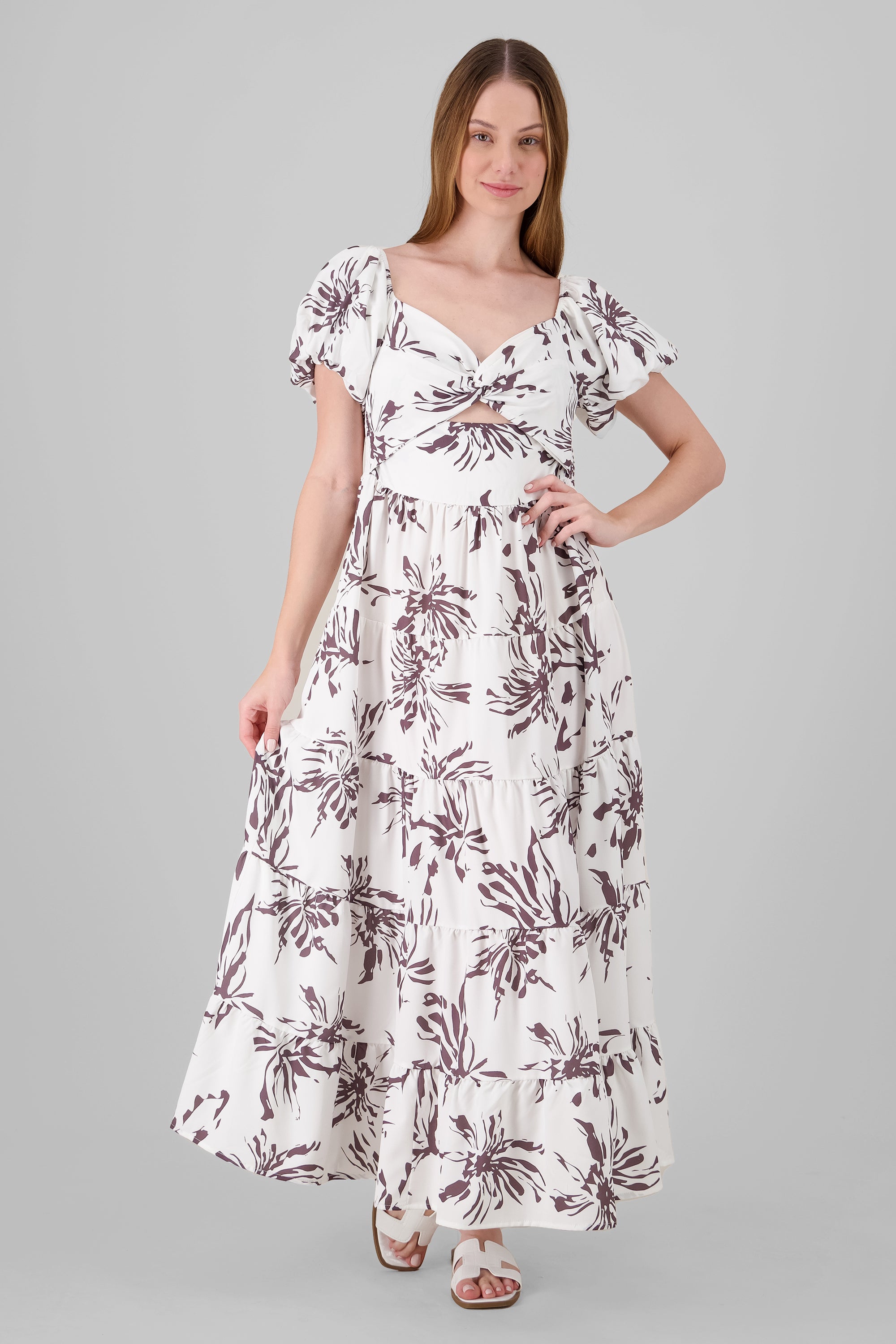 Vestido maxi estampado flores CAFE COMBO