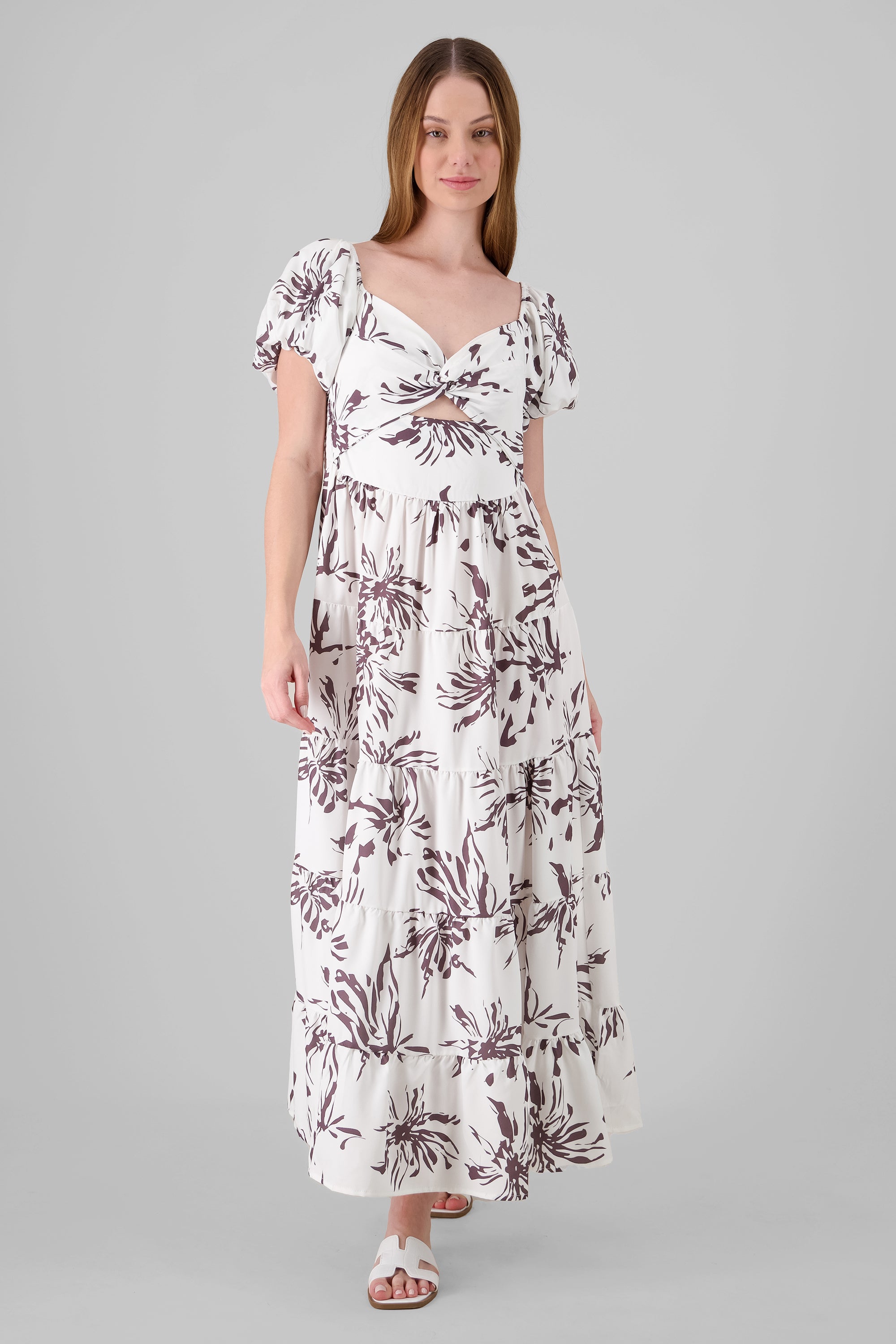 Vestido maxi estampado flores CAFE COMBO