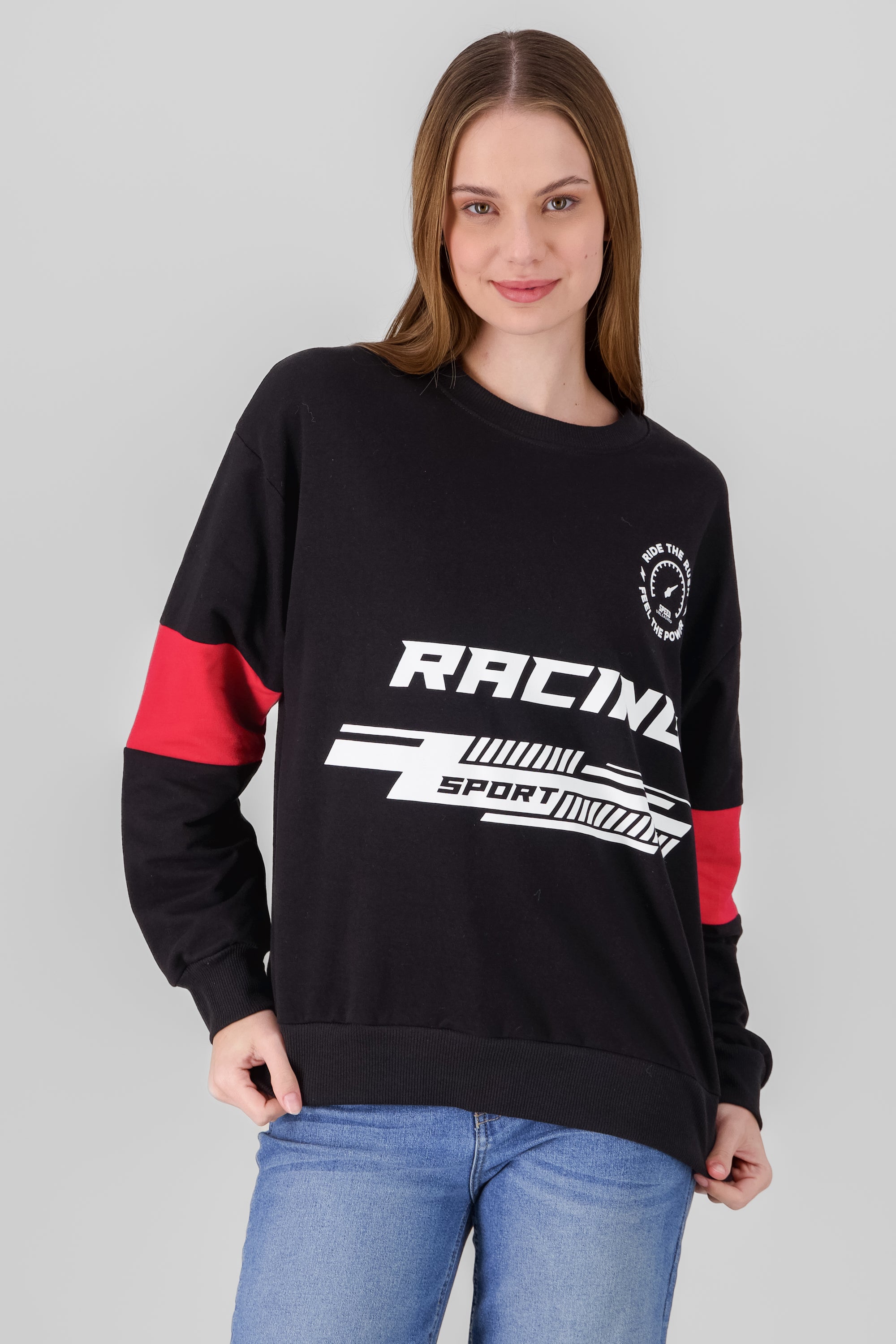 Sudadera oversize racing NEGRO