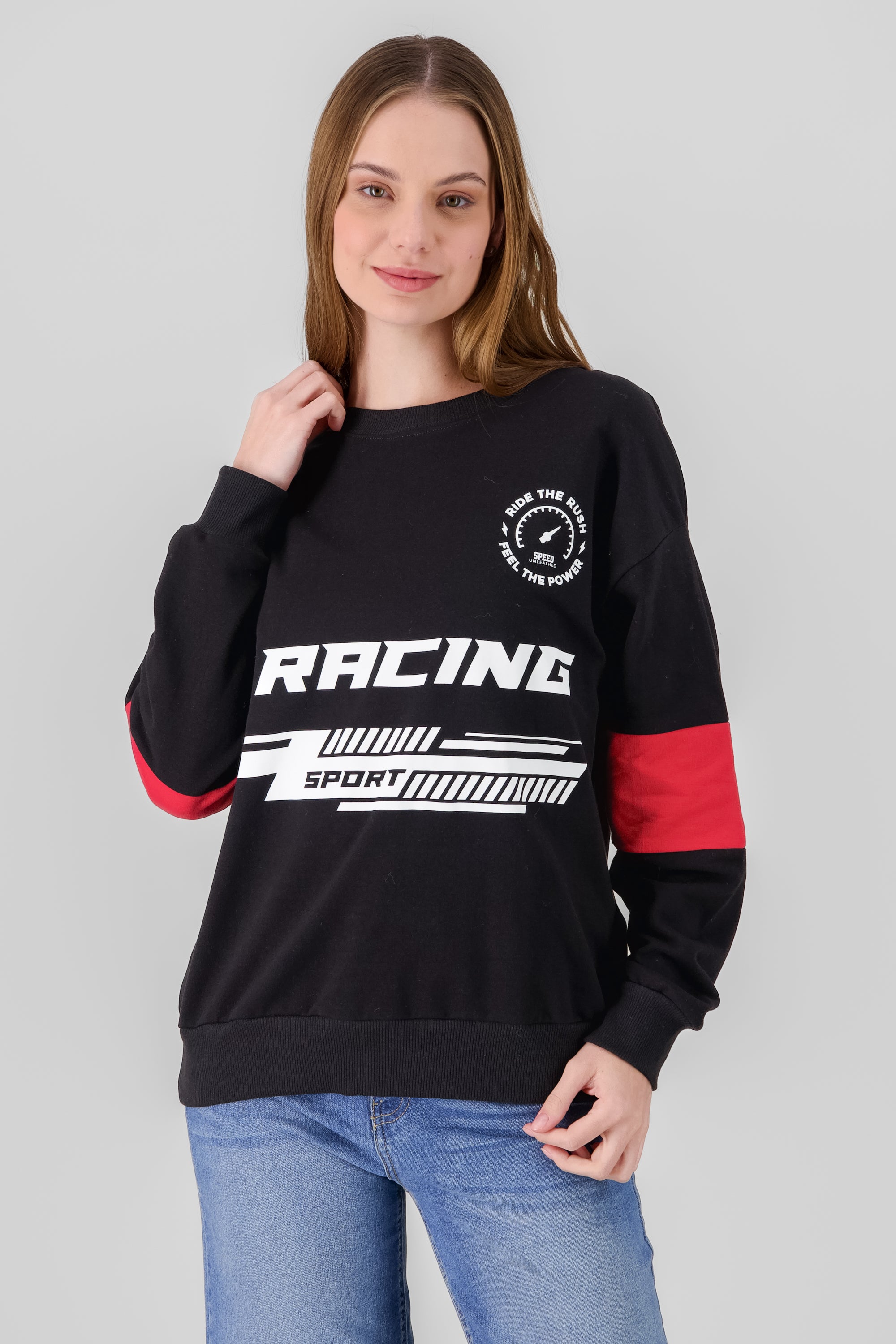 Sudadera oversize racing NEGRO