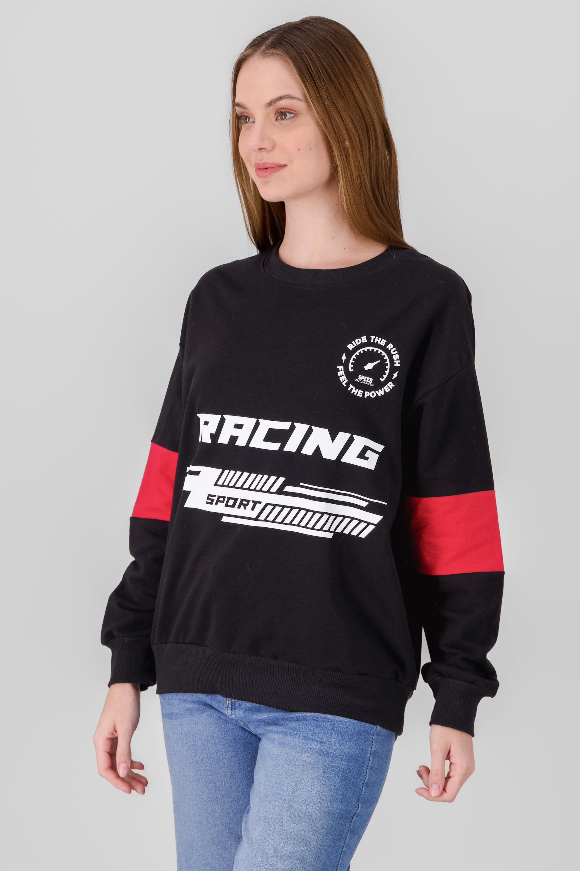 Sudadera oversize racing NEGRO