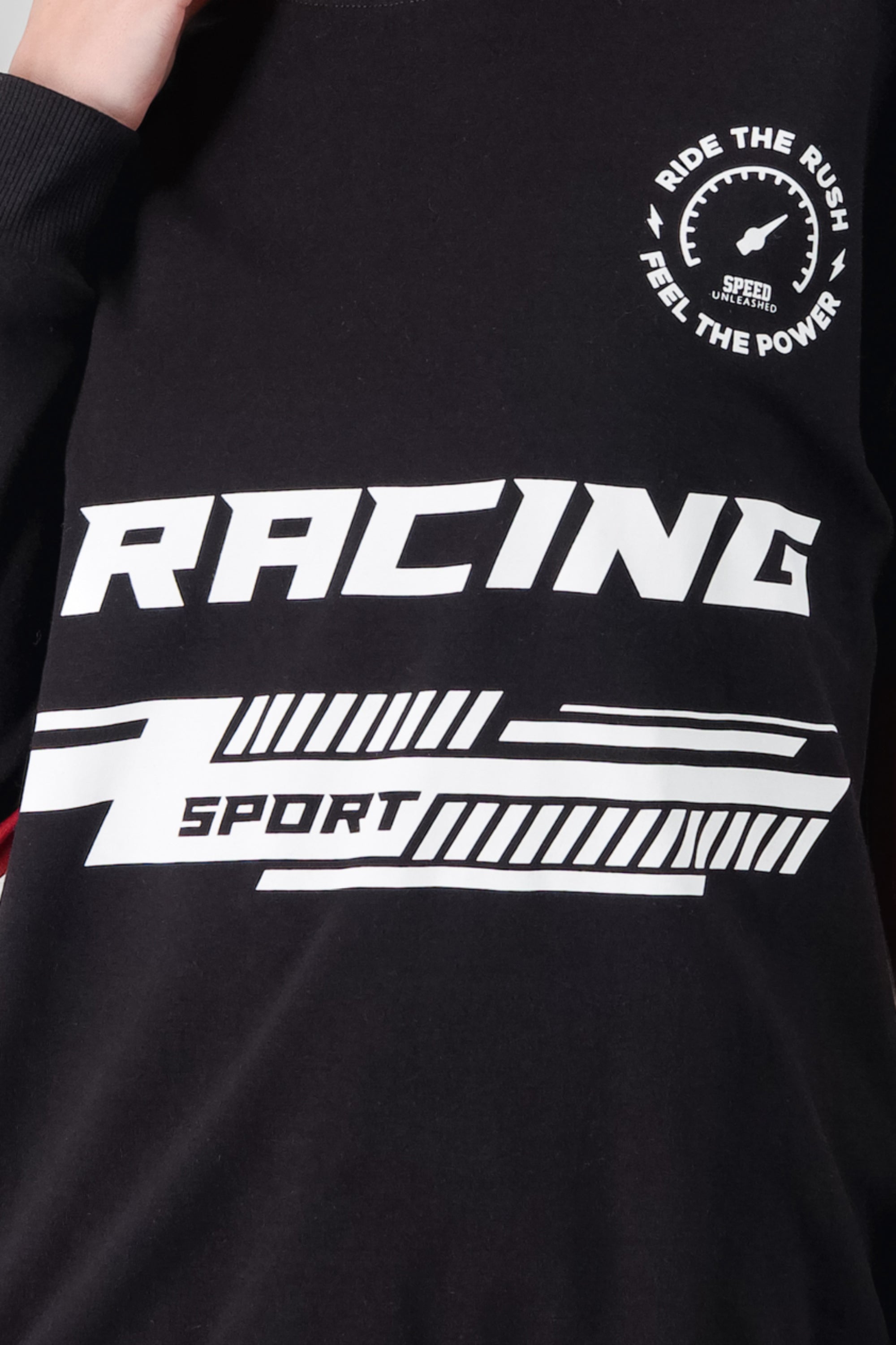 Sudadera oversize racing NEGRO