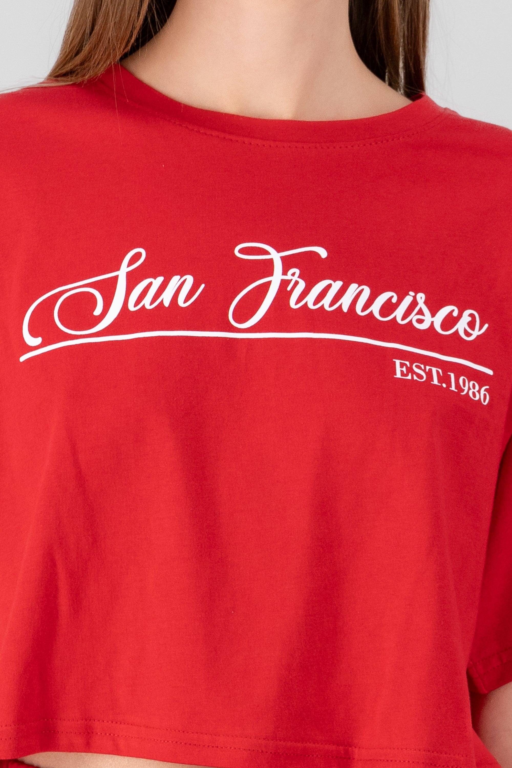 Playera crop san francisco ROJO