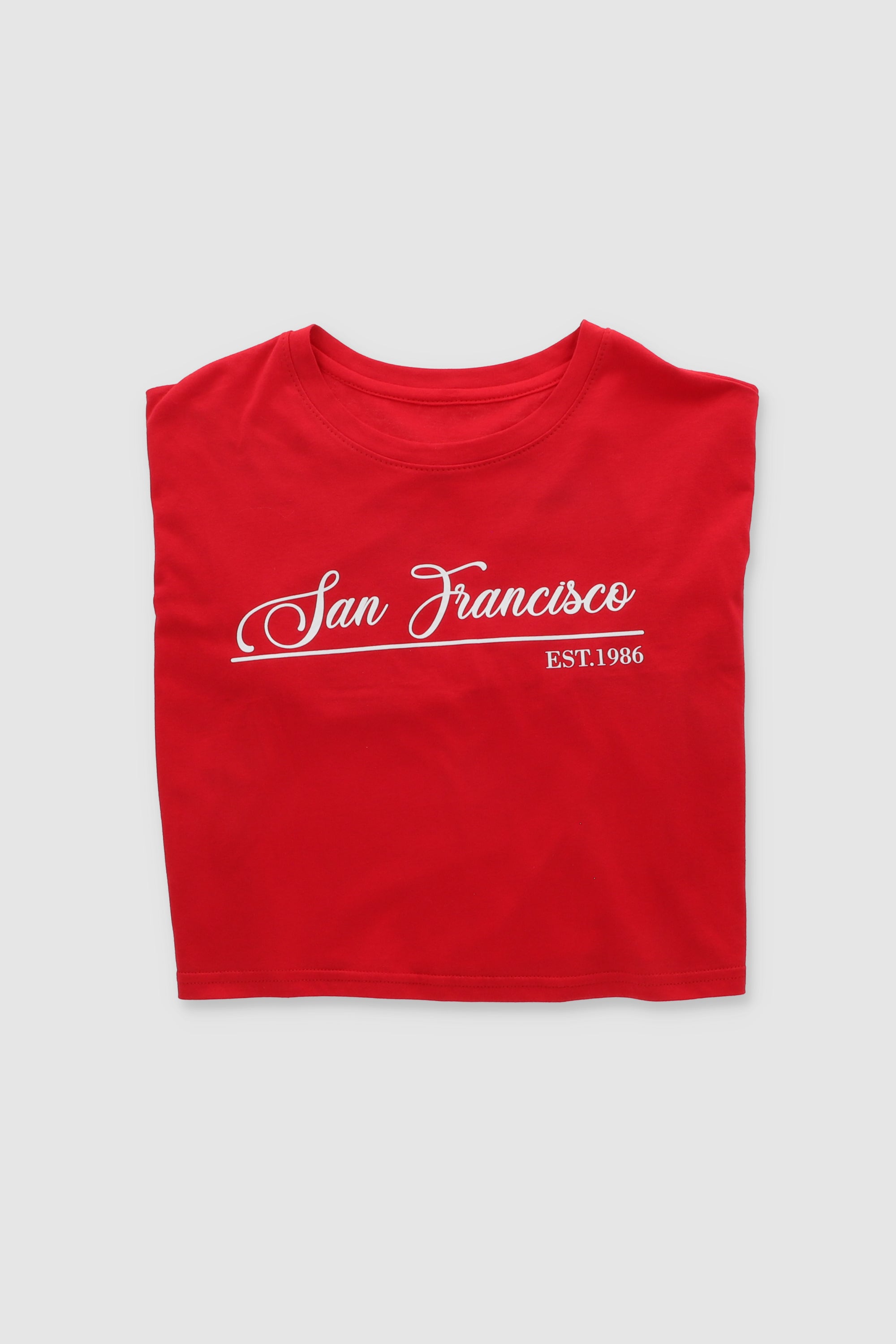 Playera crop san francisco ROJO