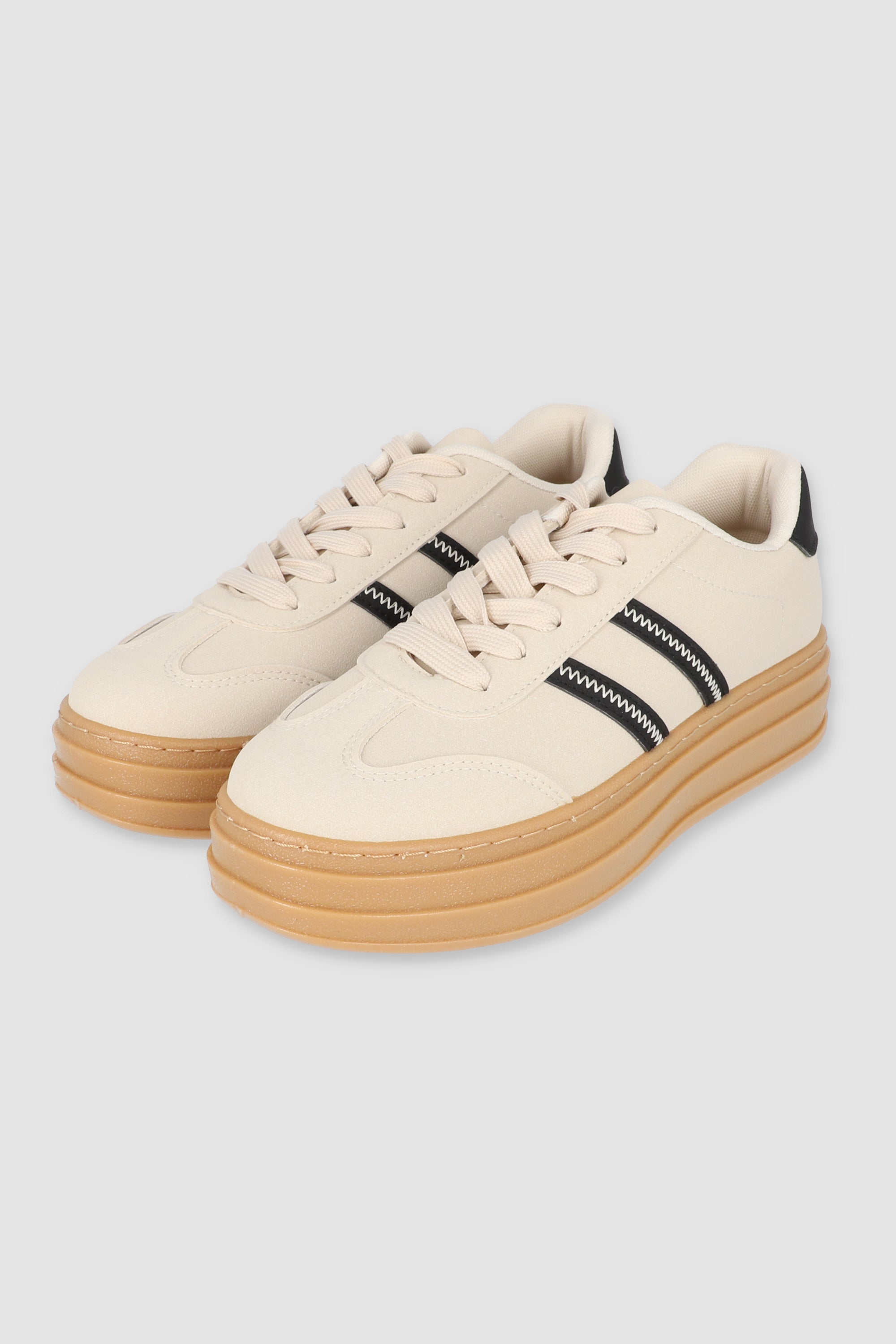 Tenis urbano plataforma rayas BEIGE