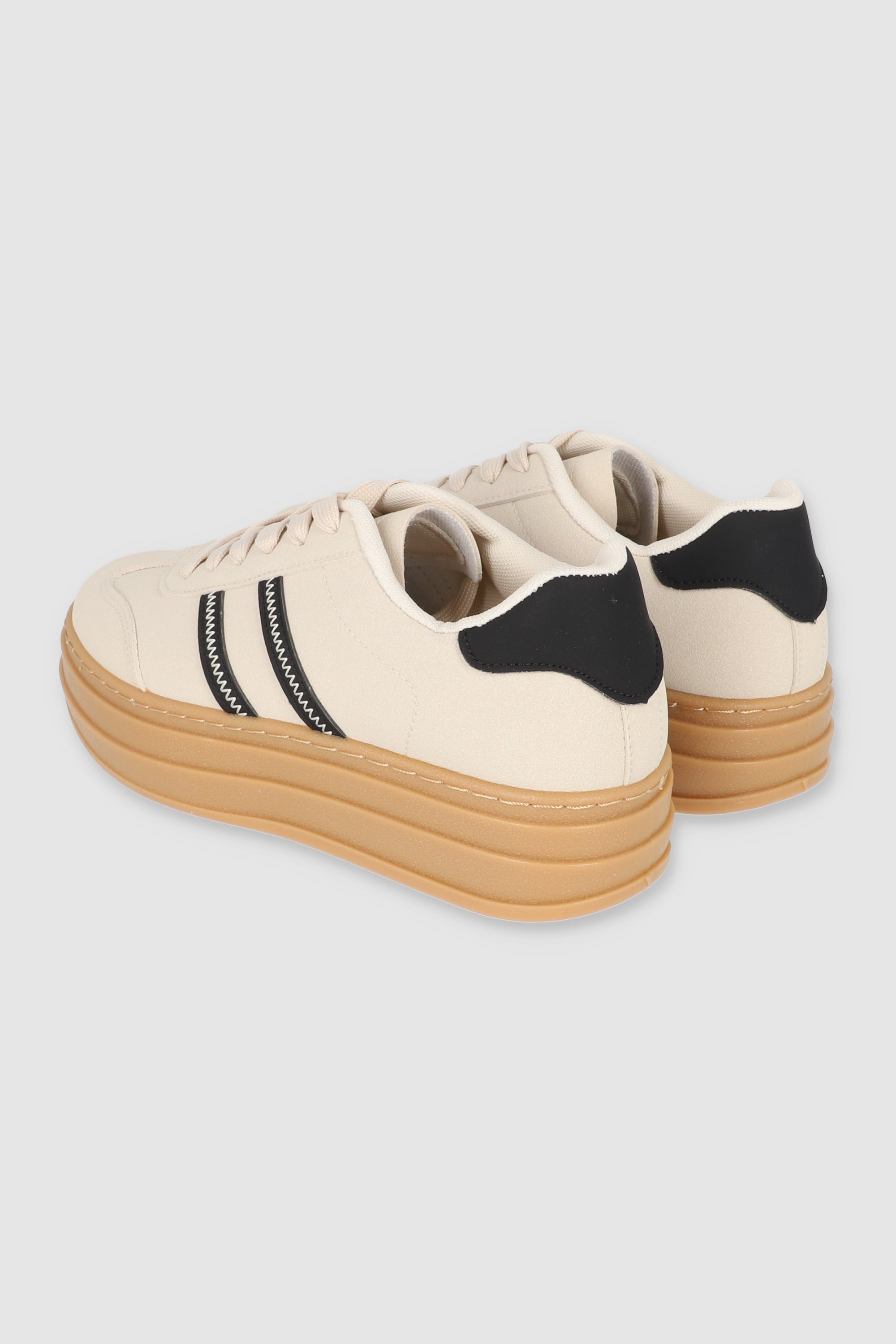 Tenis urbano plataforma rayas BEIGE