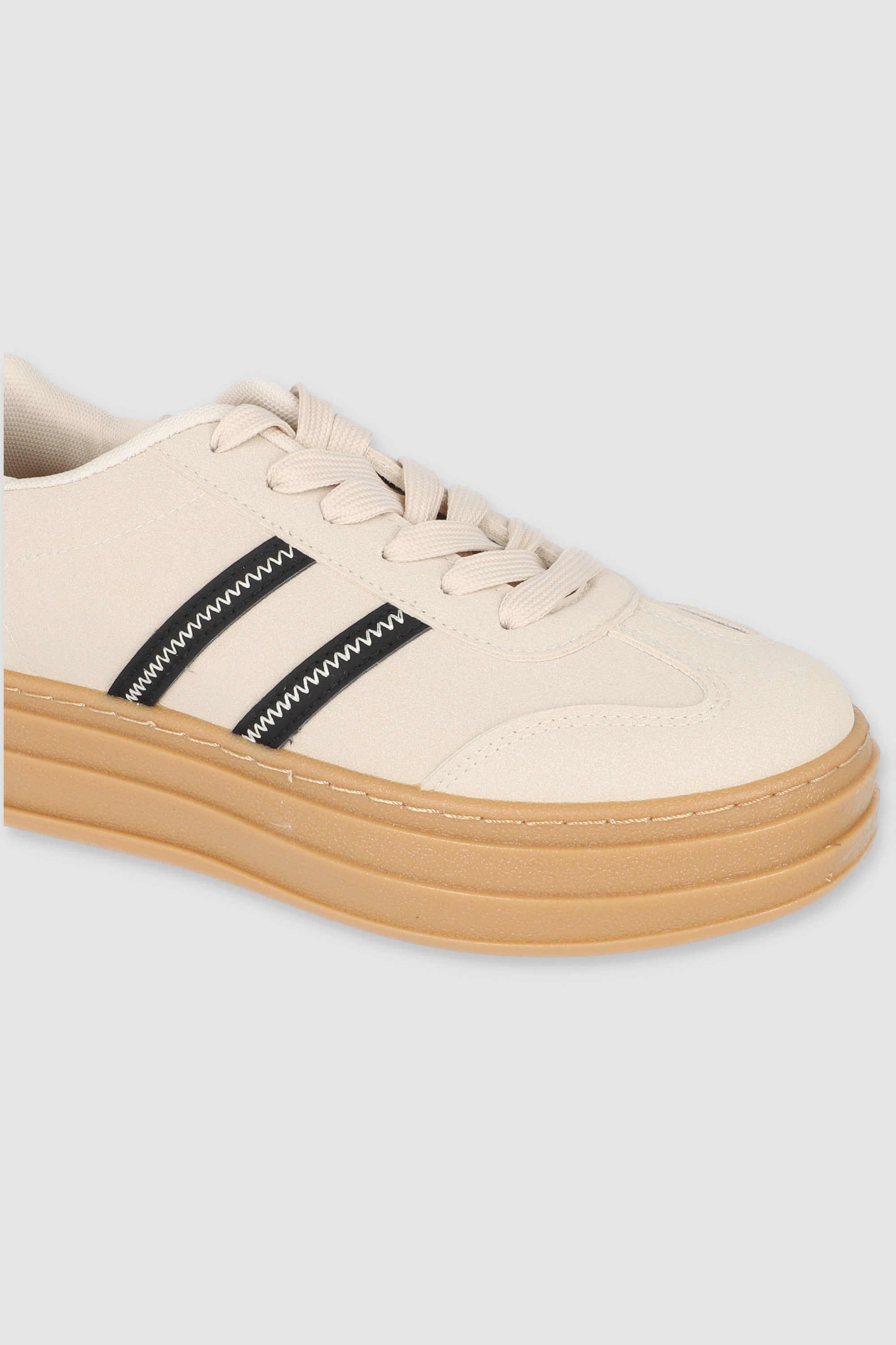 Tenis urbano plataforma rayas BEIGE