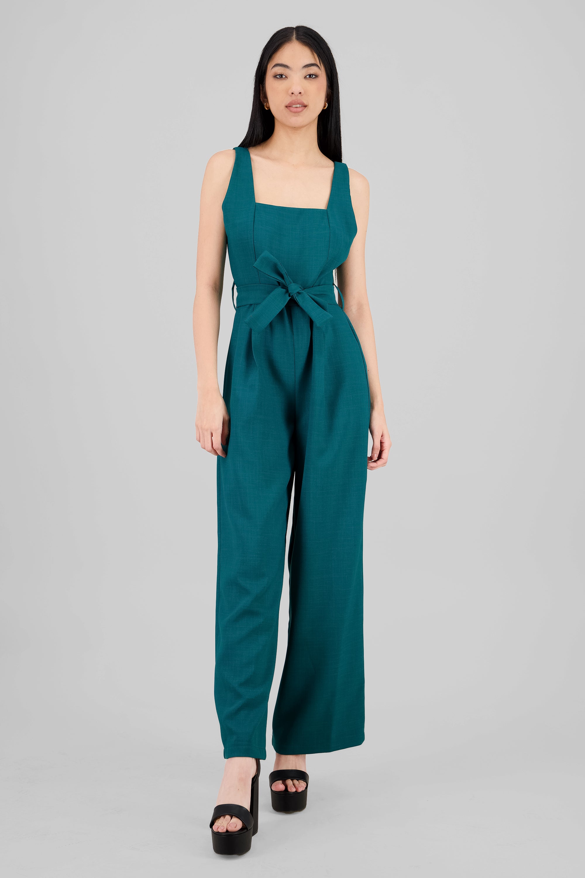 Jumpsuit tirantes detalle cinturon AZUL PATO