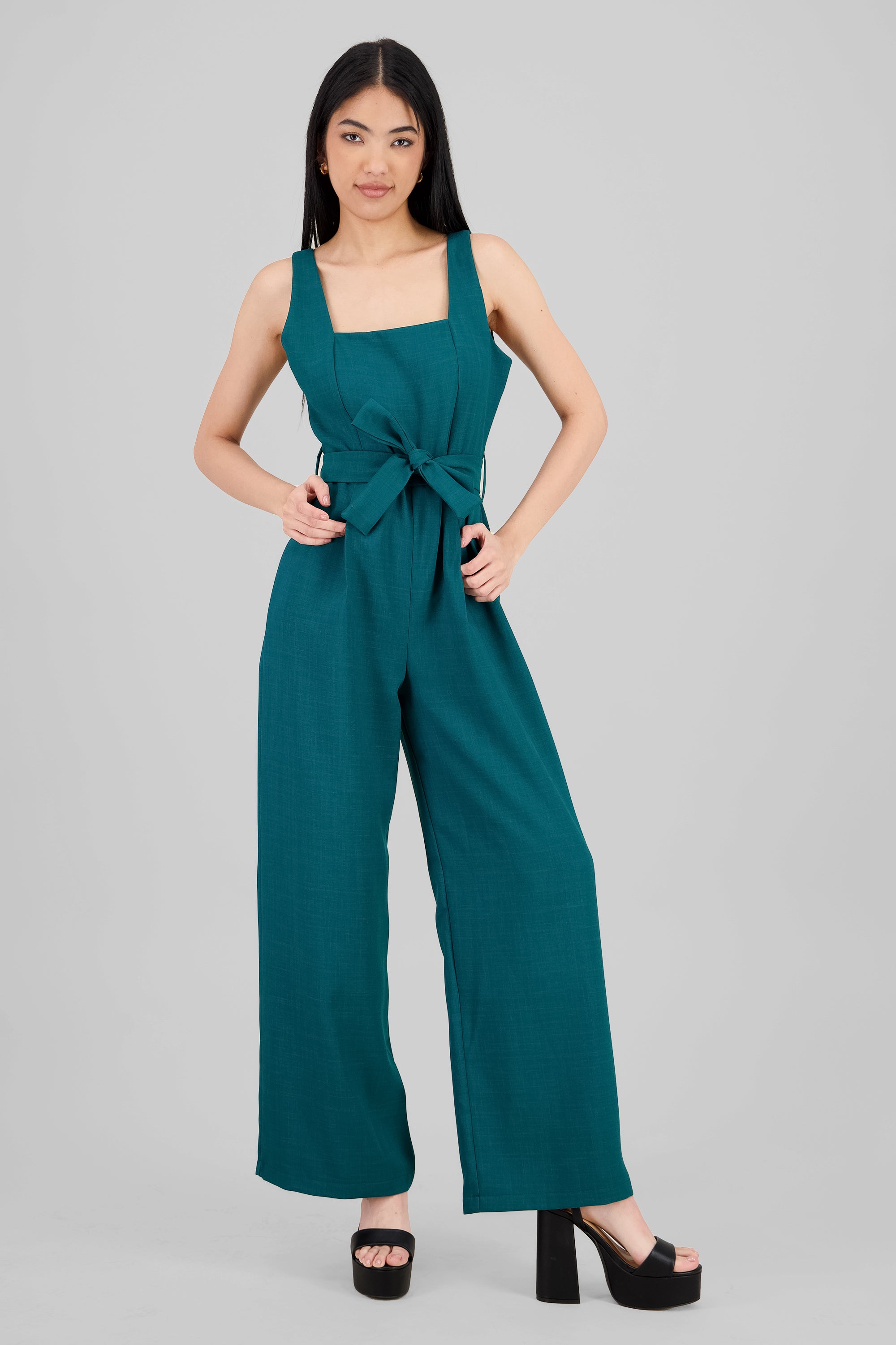 Jumpsuit tirantes detalle cinturon AZUL PATO