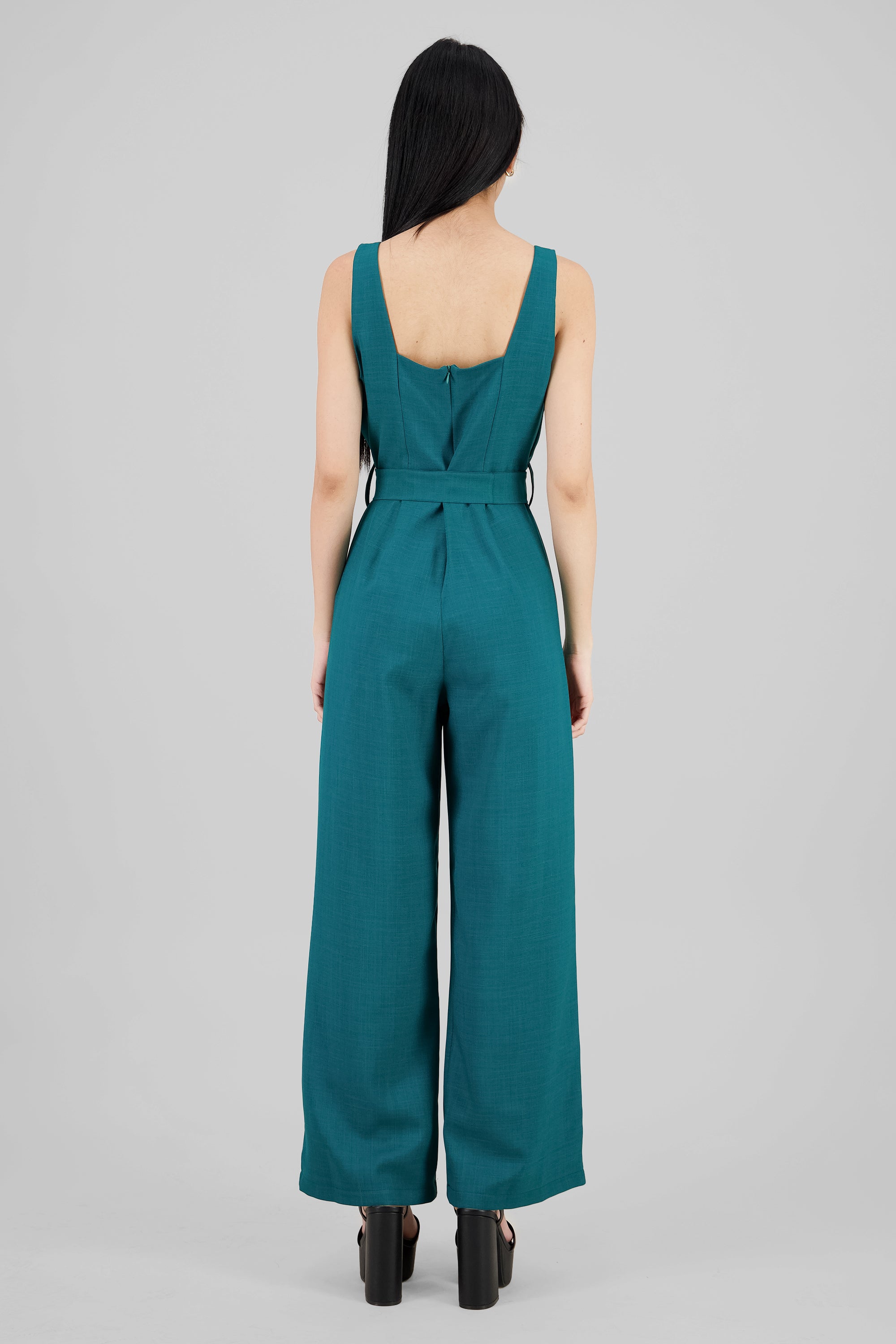 Jumpsuit tirantes detalle cinturon AZUL PATO