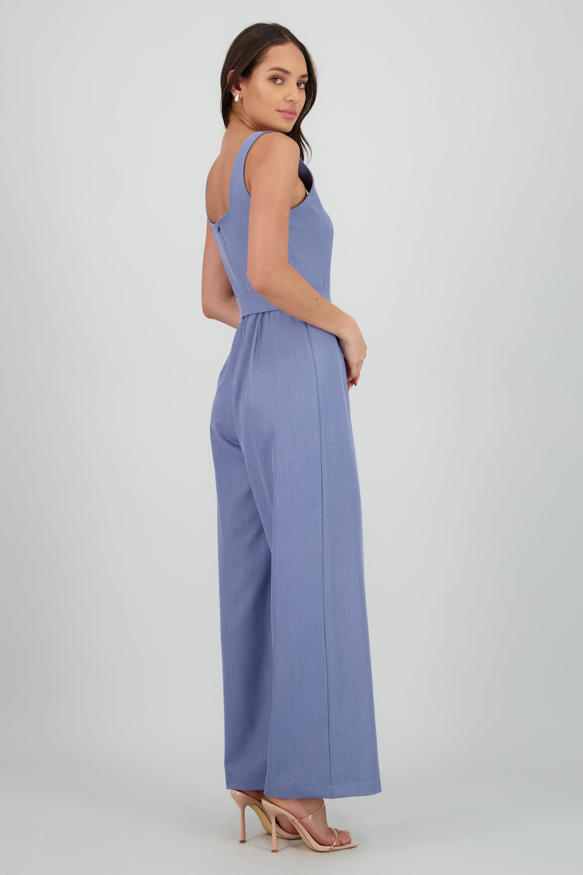 Jumpsuit tirantes detalle cinturon AZUL PASTEL