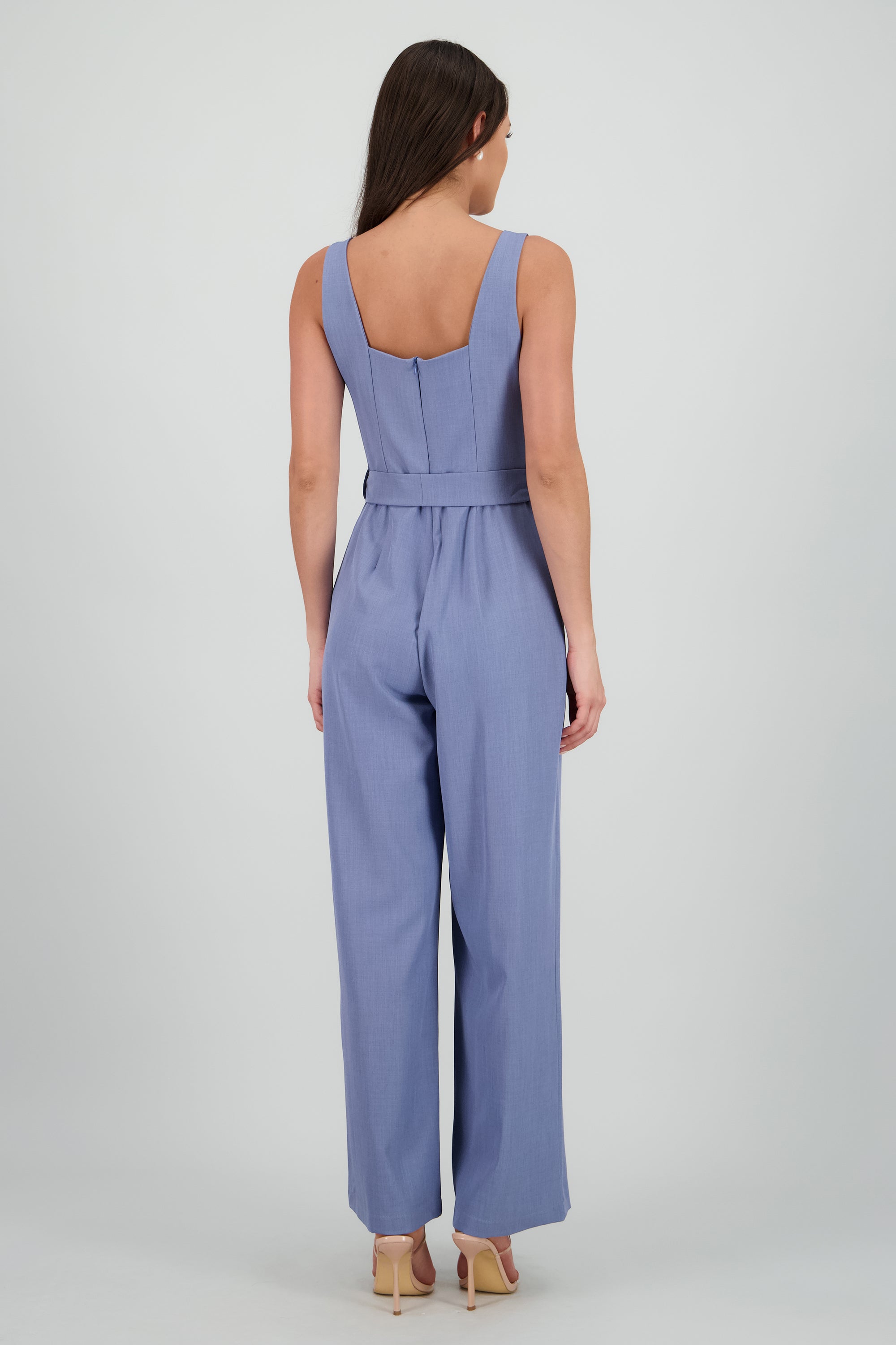 Jumpsuit tirantes detalle cinturon AZUL PASTEL