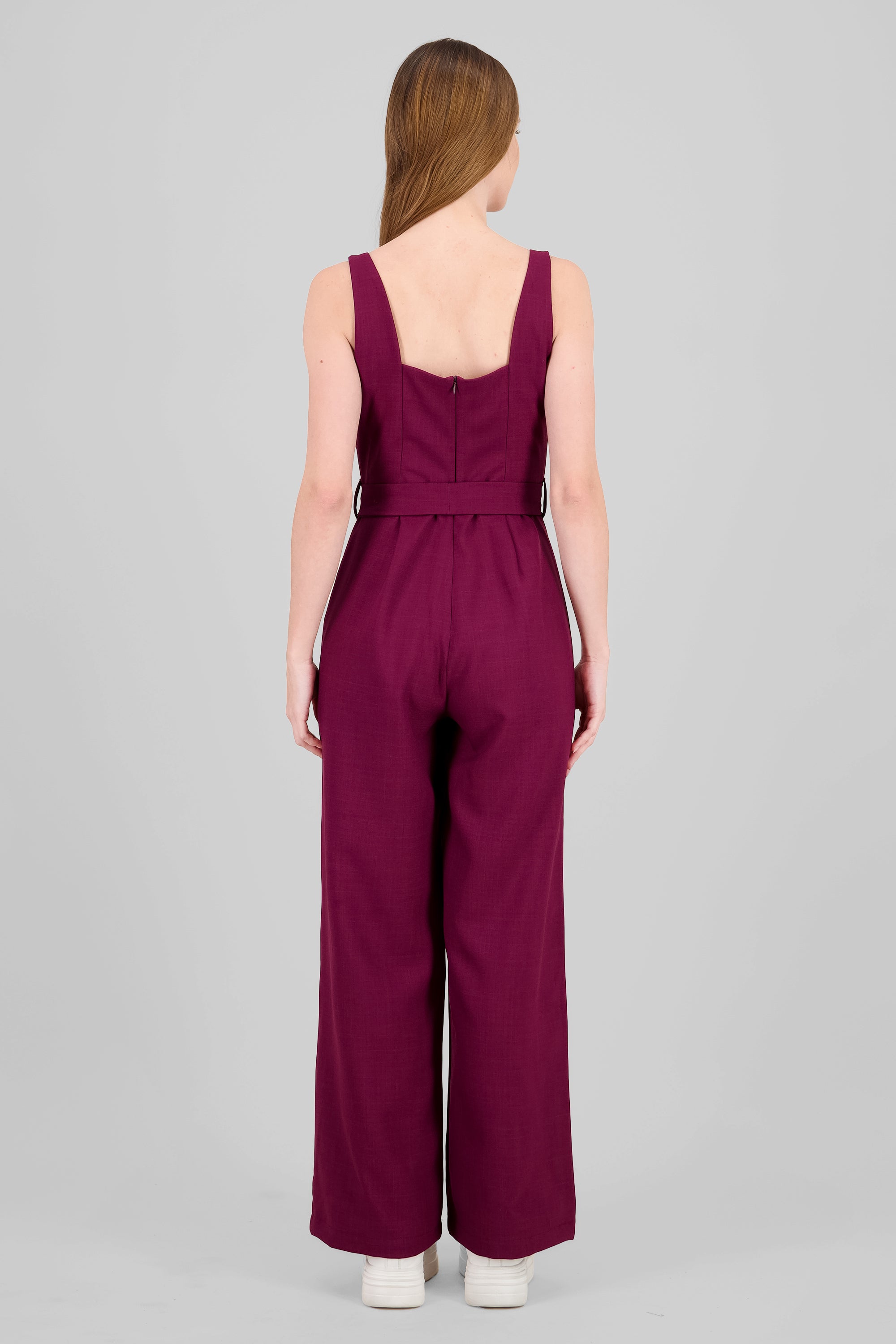 Jumpsuit tirantes detalle cinturon CIRUELA