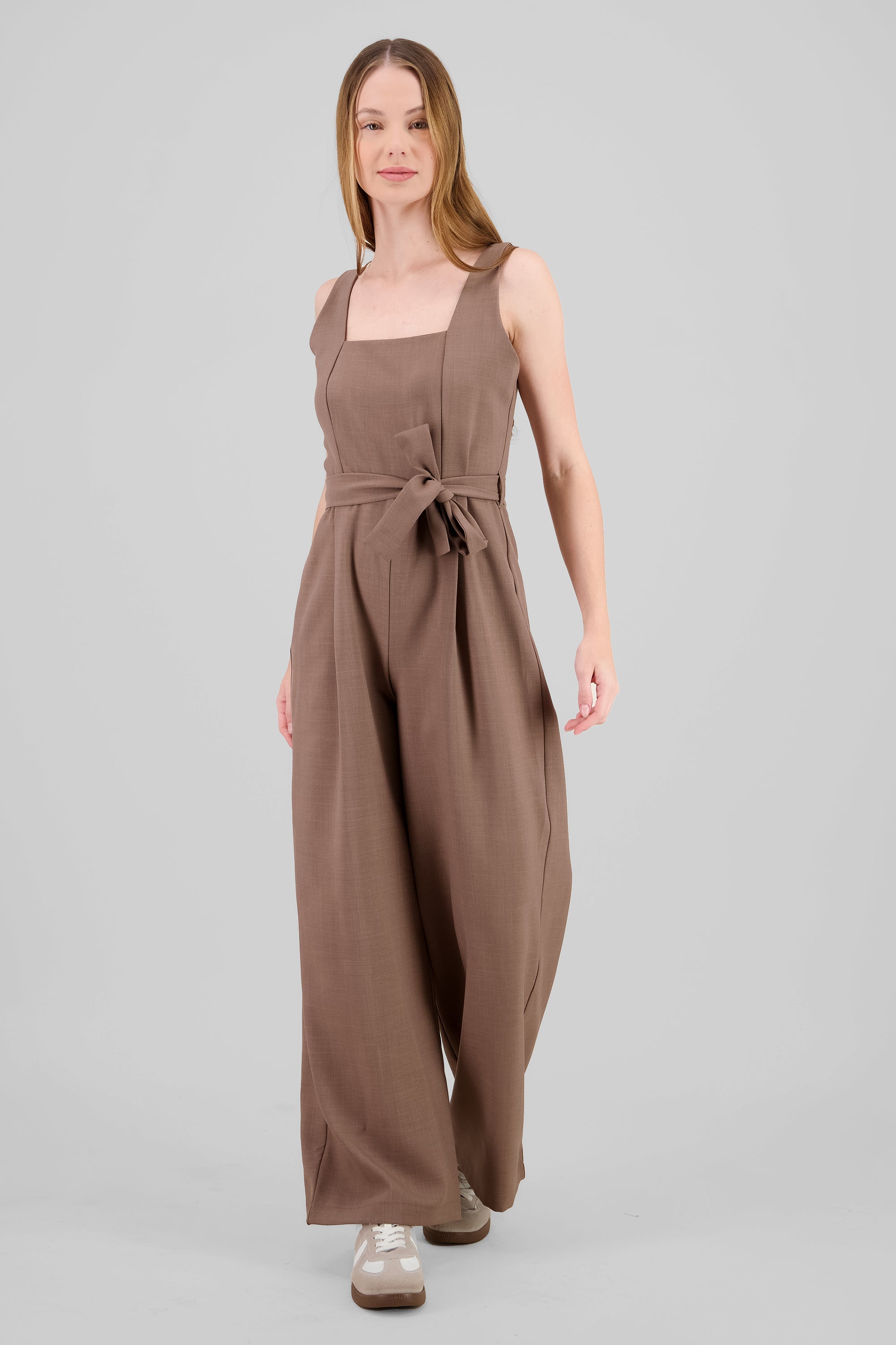 Jumpsuit tirantes detalle cinturon TAUPE