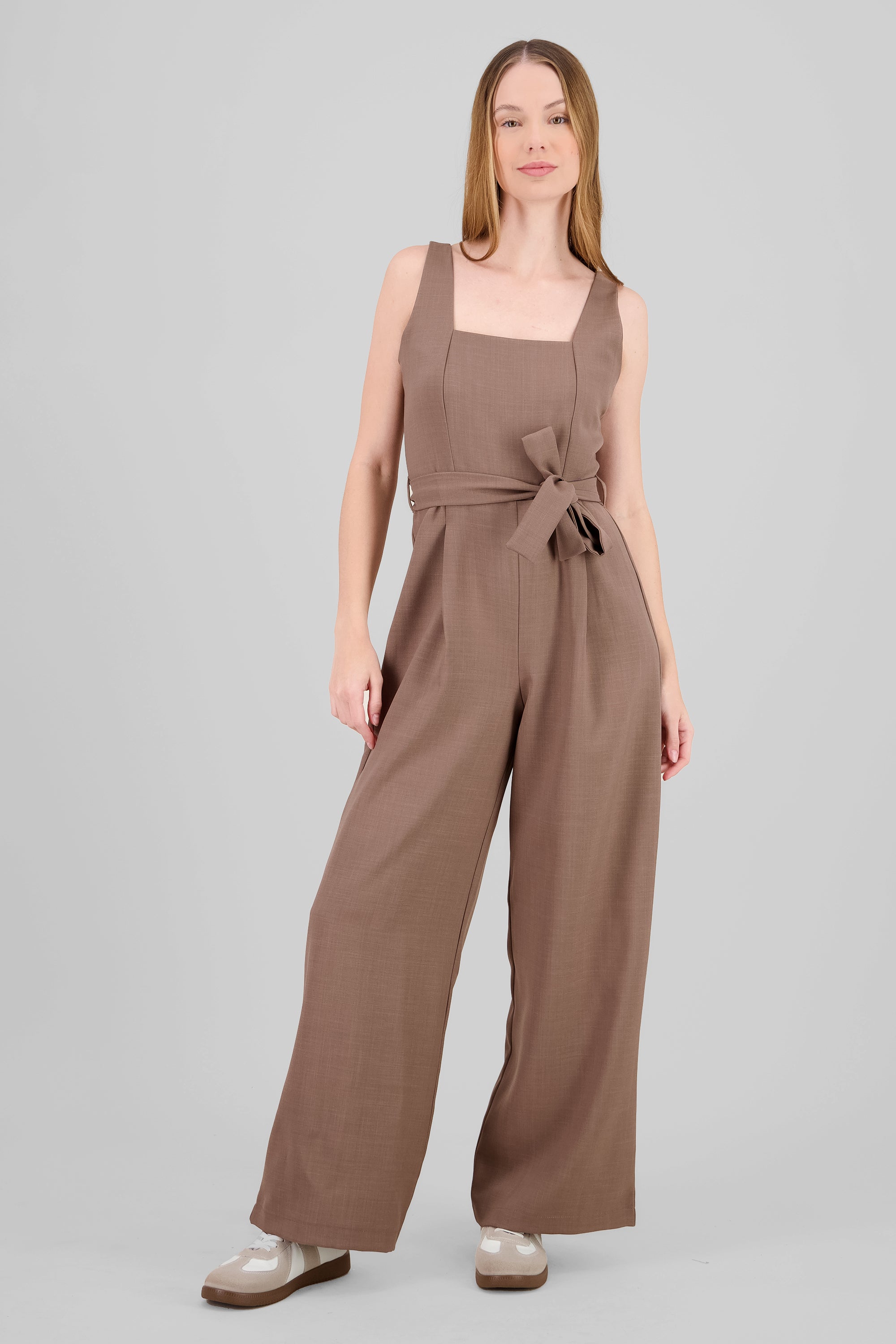 Jumpsuit tirantes detalle cinturon TAUPE