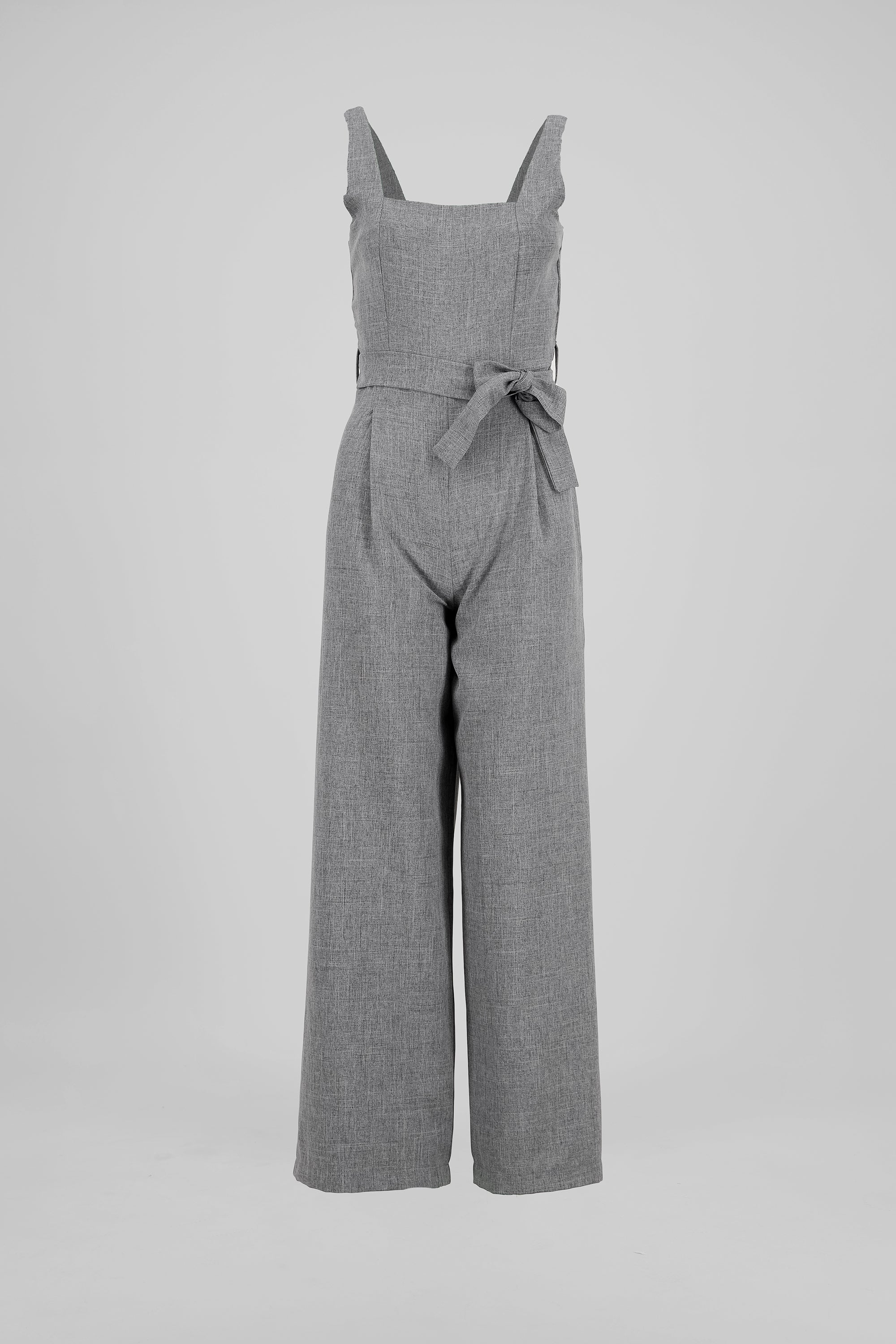 Jumpsuit tirantes detalle cinturon GRIS JASPE