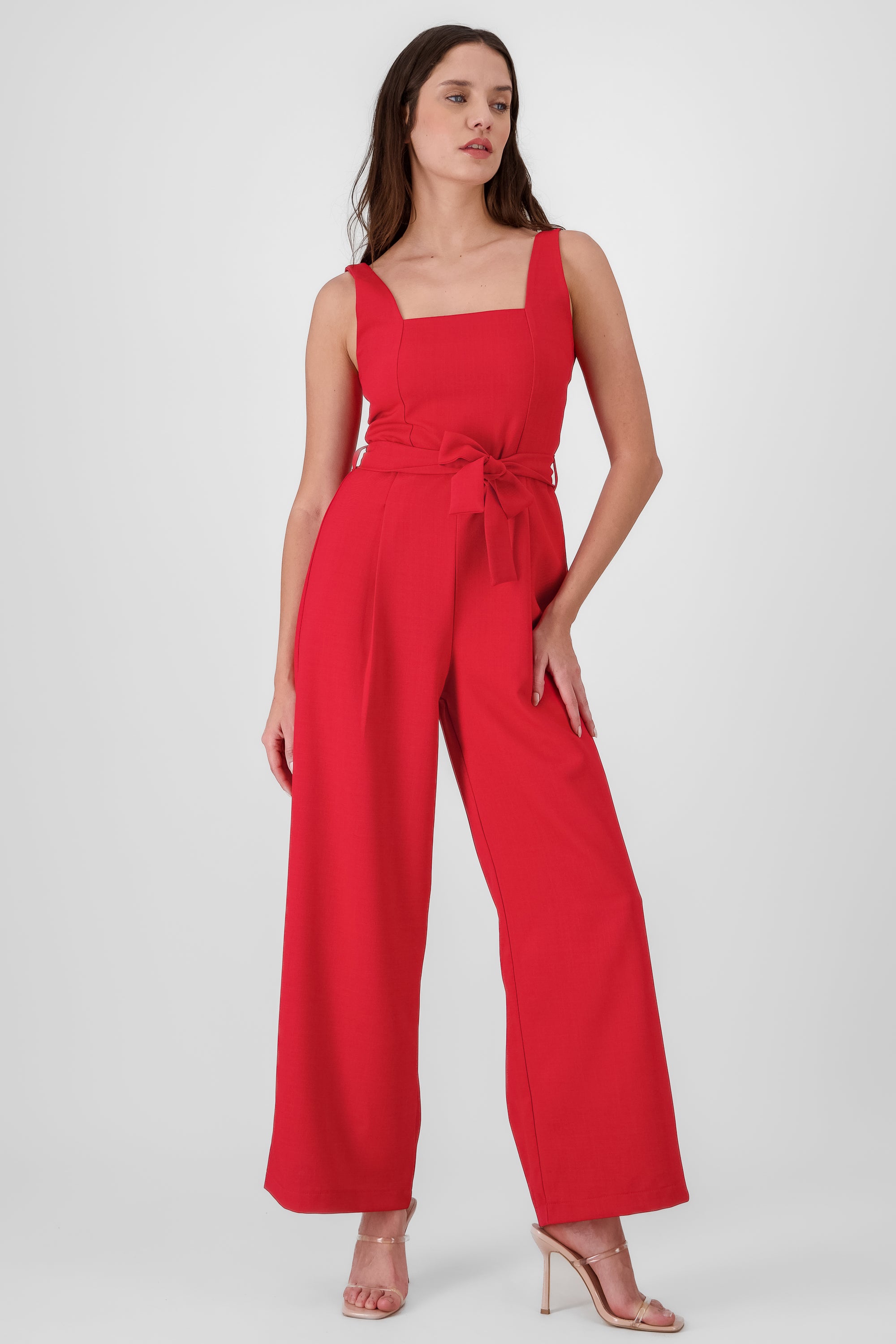 Jumpsuit tirantes detalle cinturon ROJO