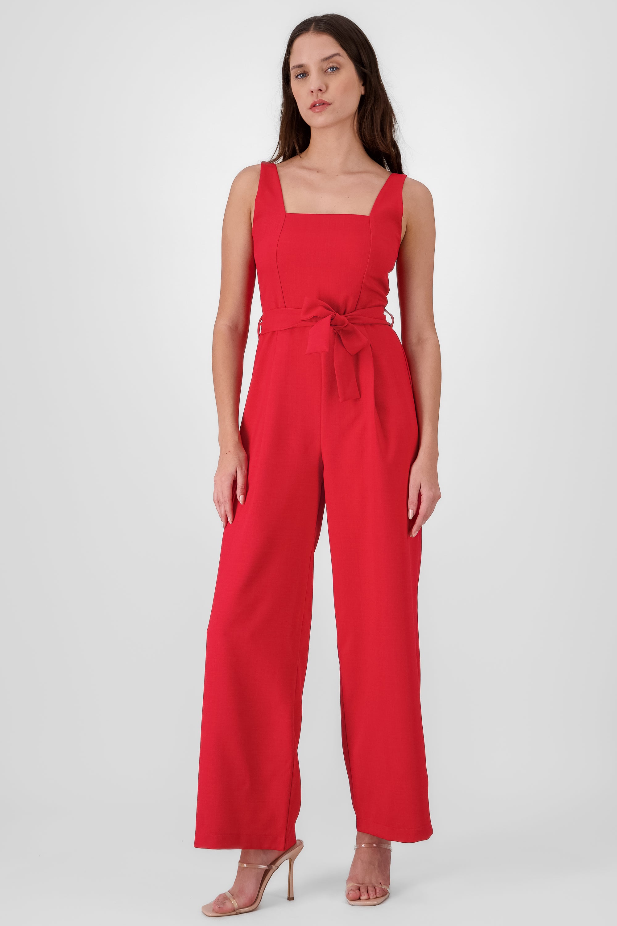 Jumpsuit tirantes detalle cinturon ROJO