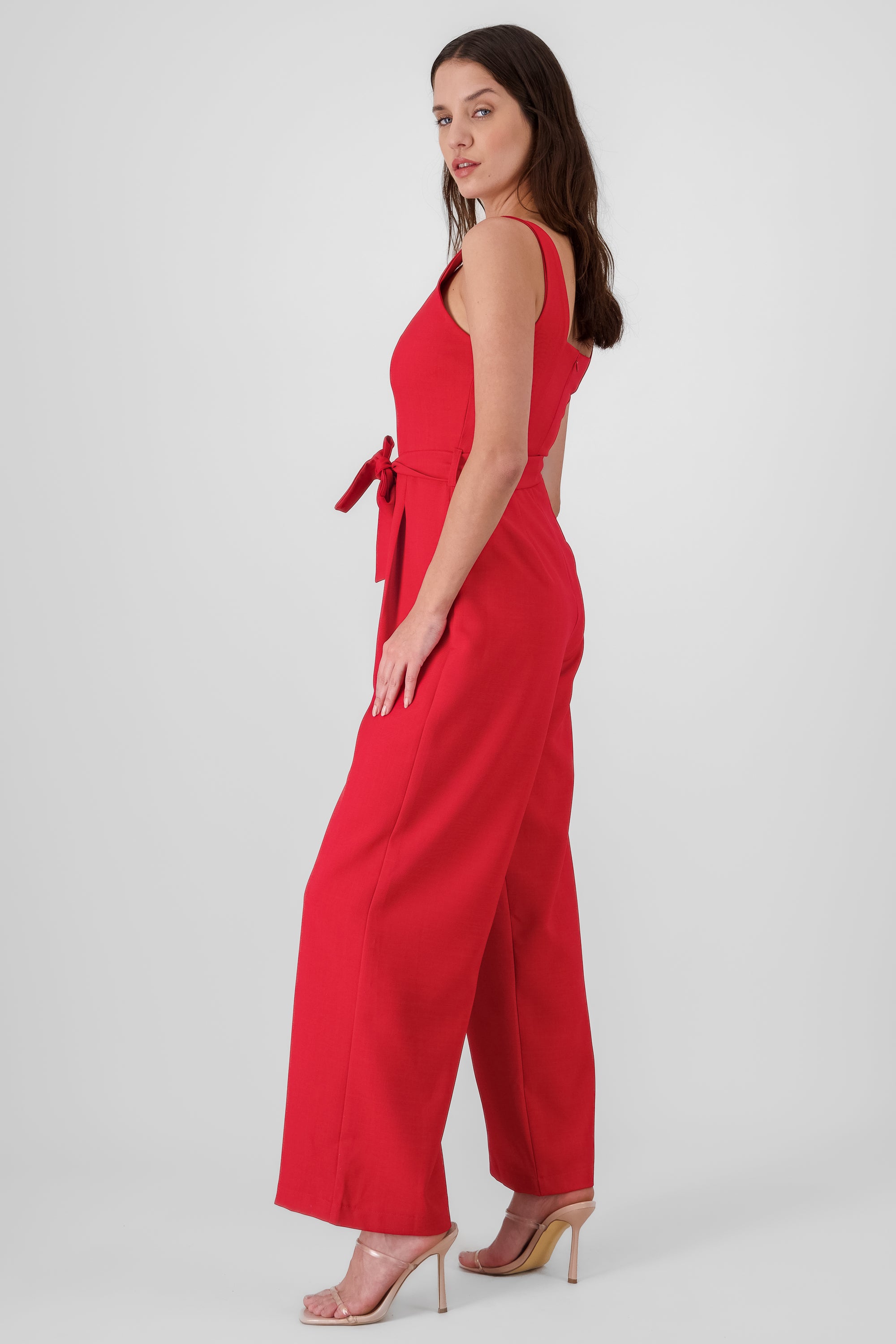 Jumpsuit tirantes detalle cinturon ROJO