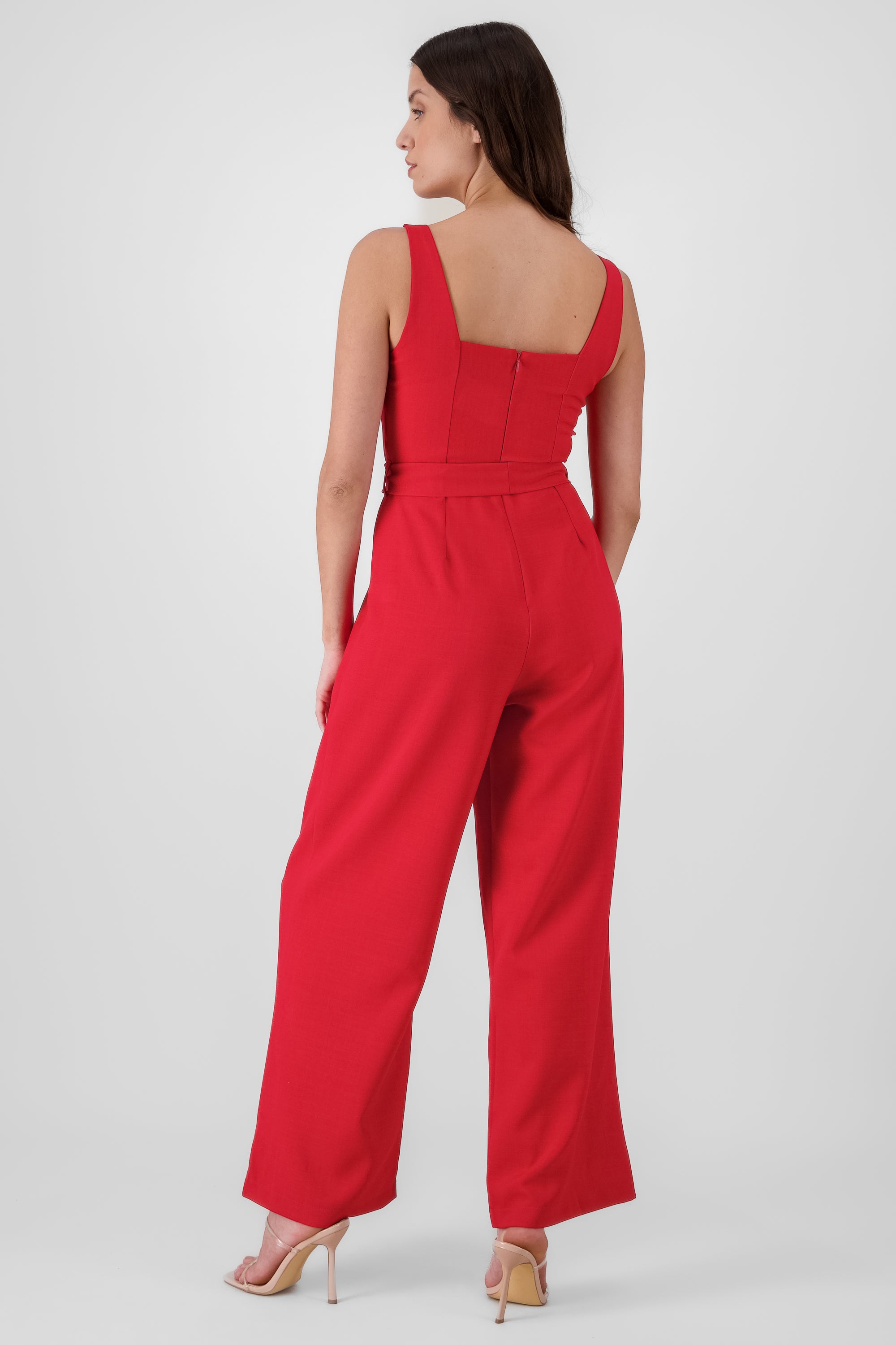 Jumpsuit tirantes detalle cinturon ROJO