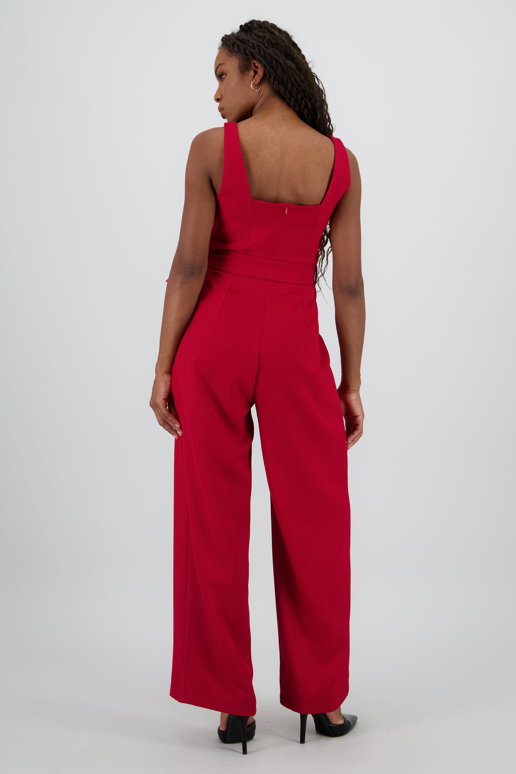 Jumpsuit tirantes detalle cinturon ROJO