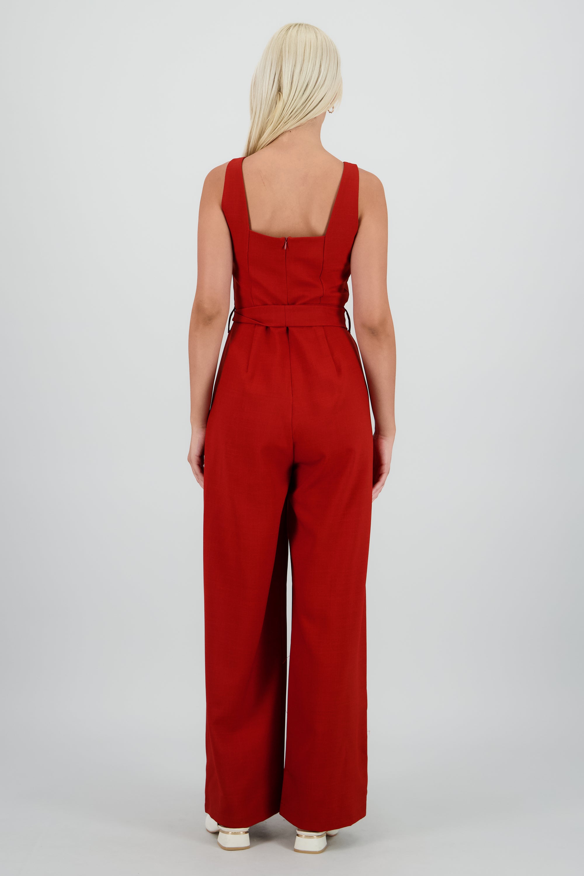 Jumpsuit tirantes detalle cinturon LADRILLO