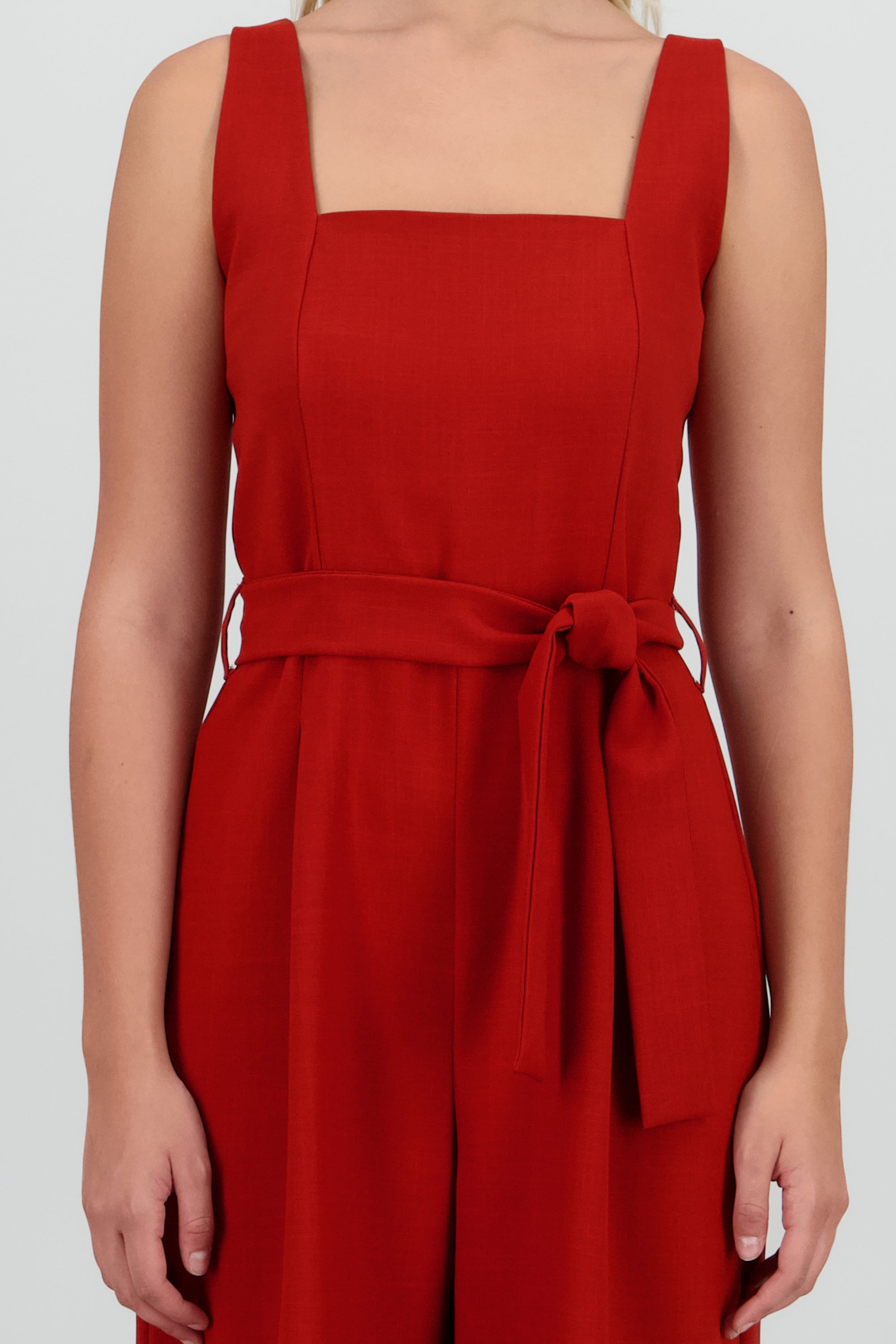 Jumpsuit tirantes detalle cinturon LADRILLO