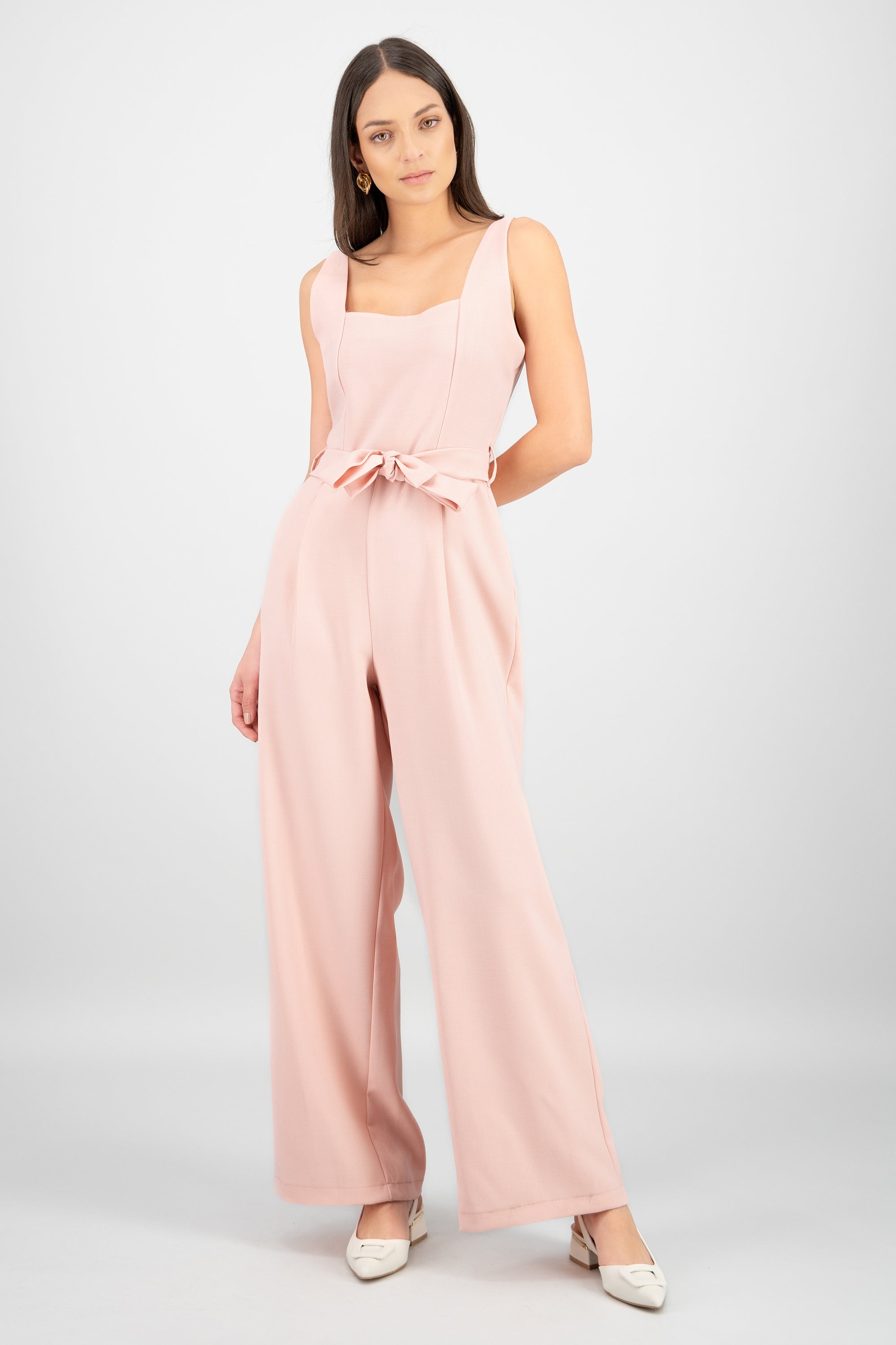 Jumpsuit tirantes detalle cinturon ROSA PASTEL