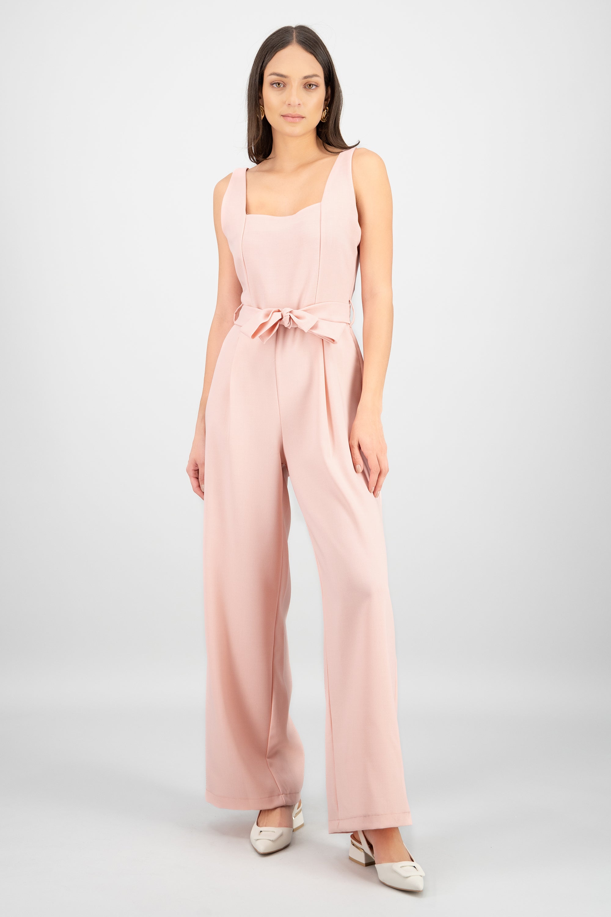 Jumpsuit tirantes detalle cinturon ROSA PASTEL