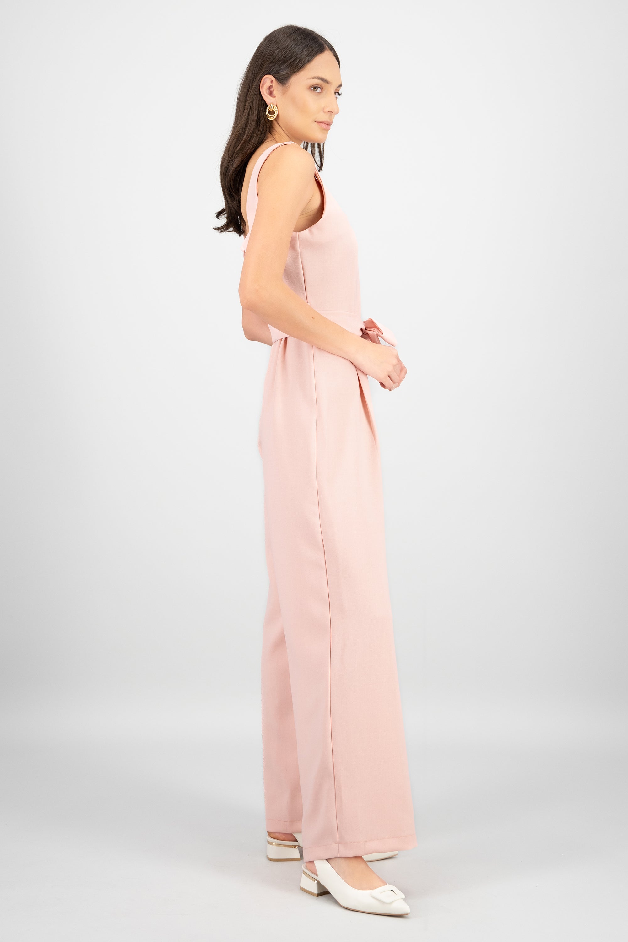 Jumpsuit tirantes detalle cinturon ROSA PASTEL