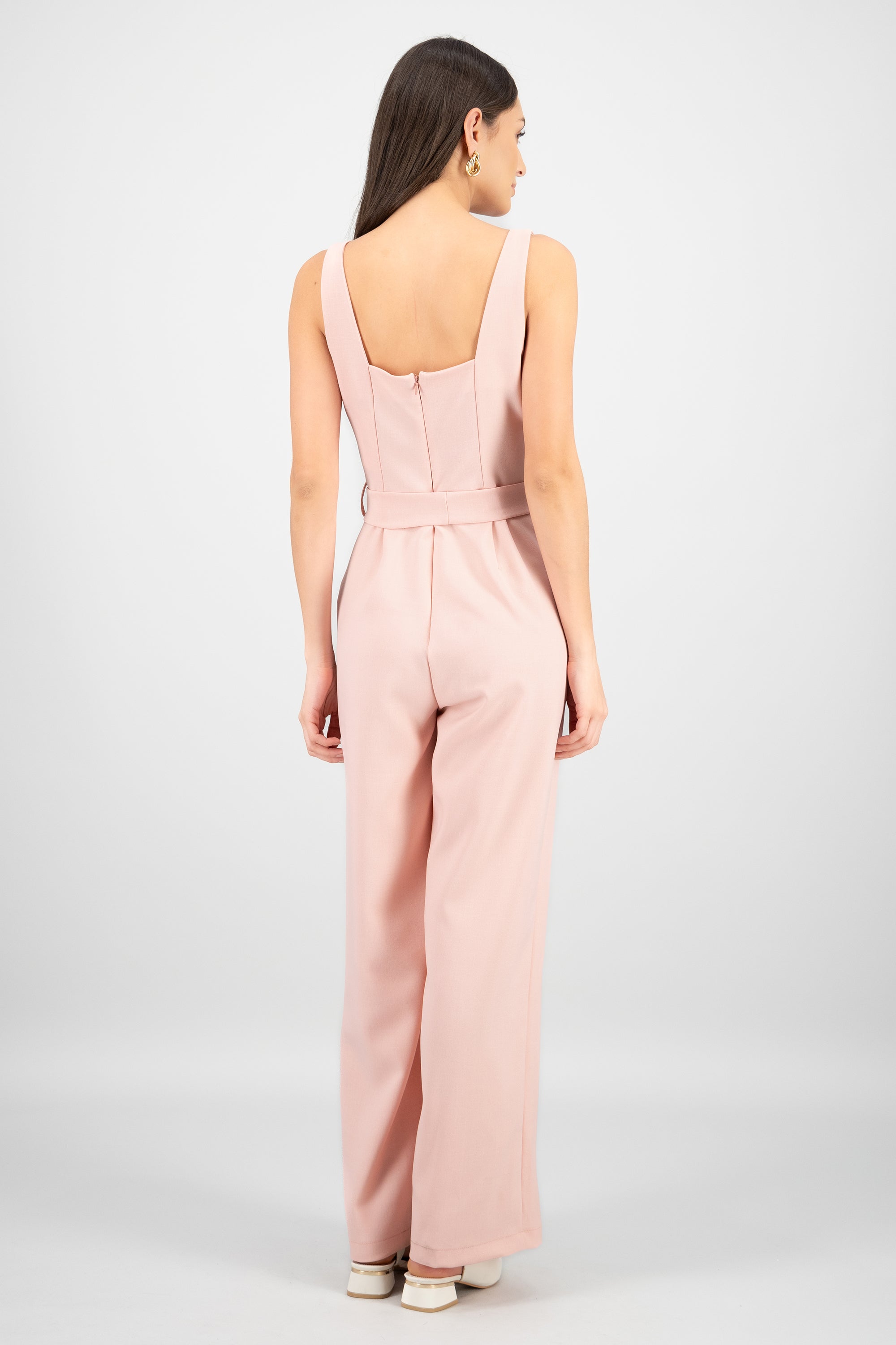 Jumpsuit tirantes detalle cinturon ROSA PASTEL