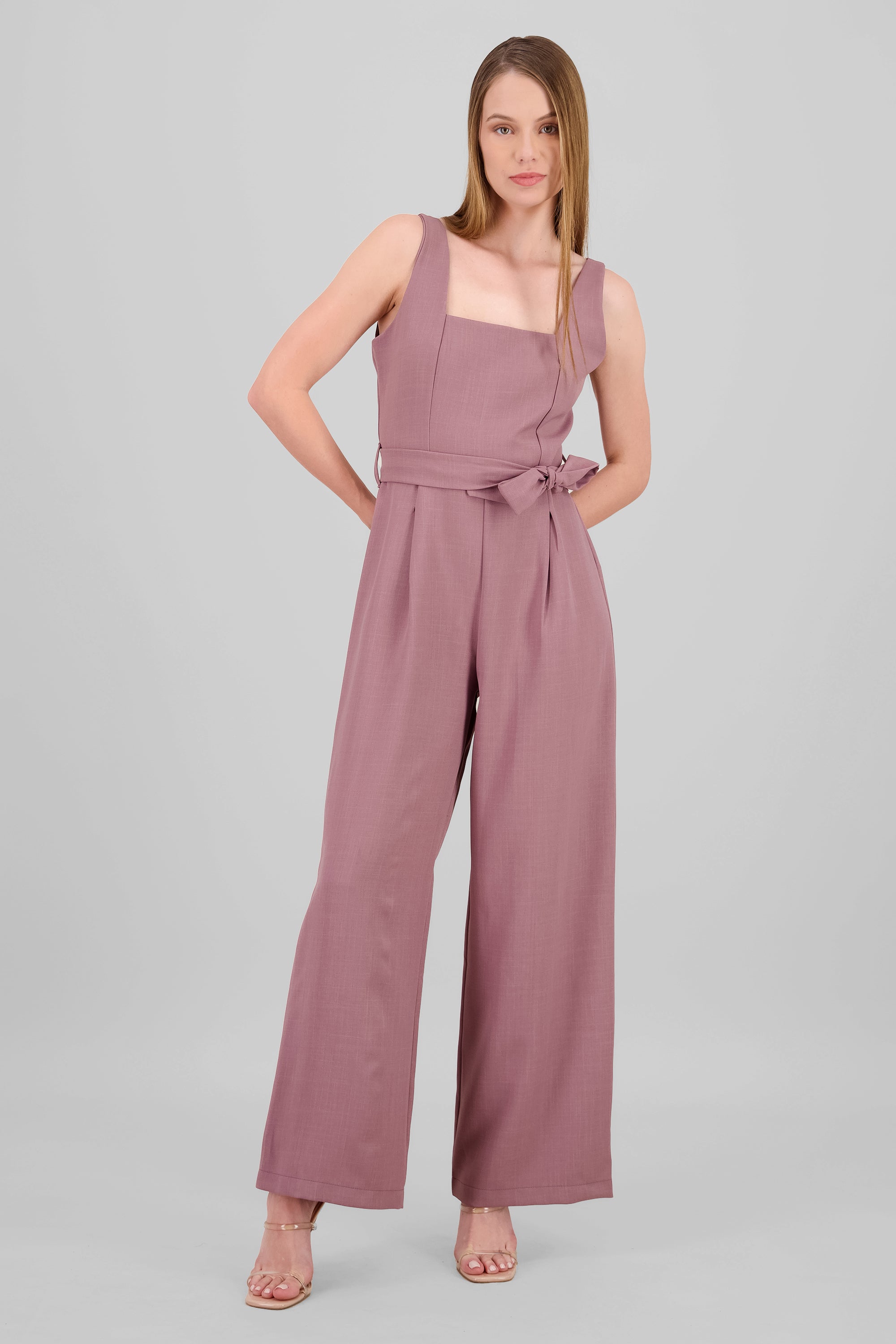 Jumpsuit tirantes detalle cinturon LAVANDA